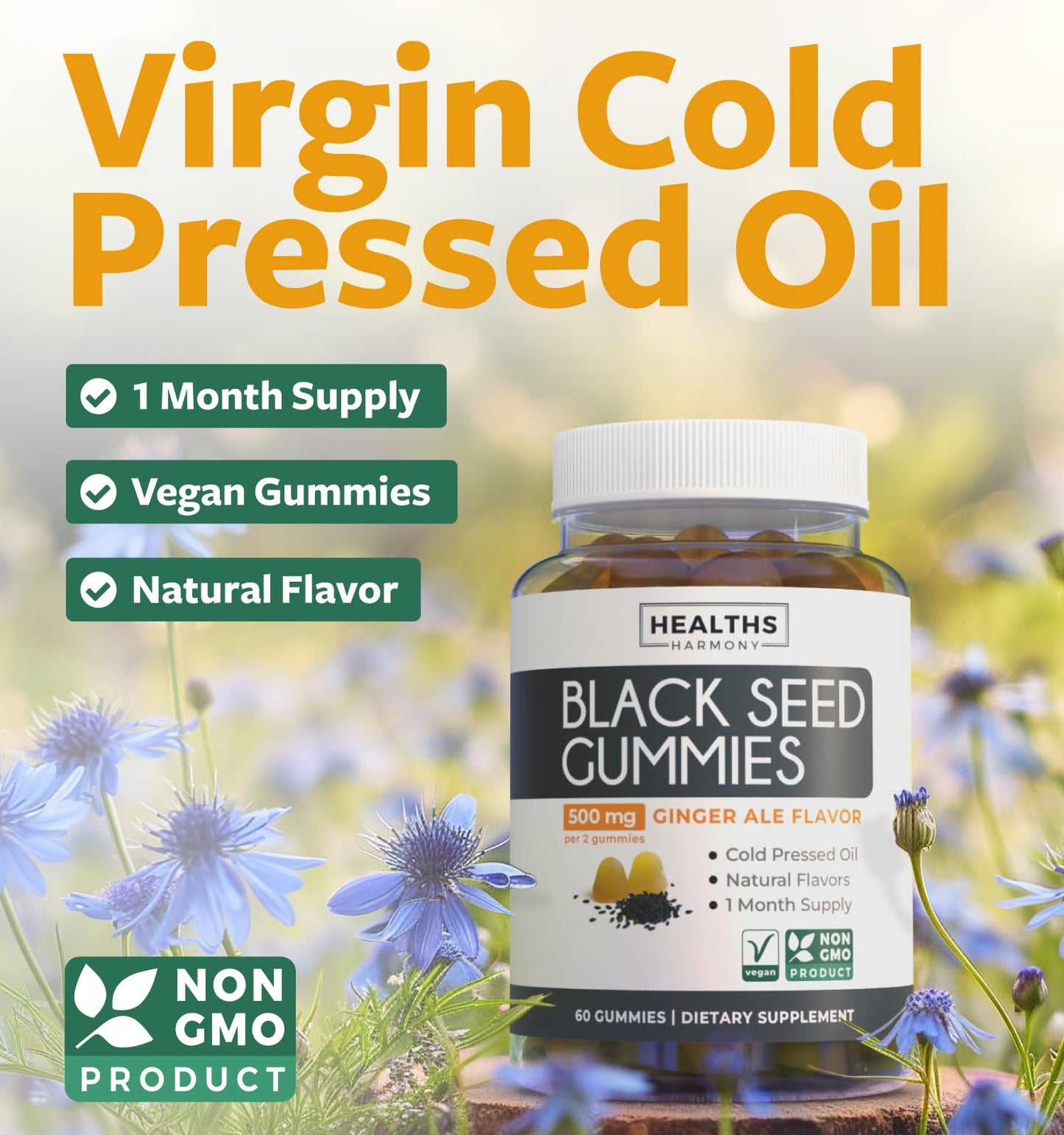Healths Harmony Black Seed Oil Gummies 60 Count