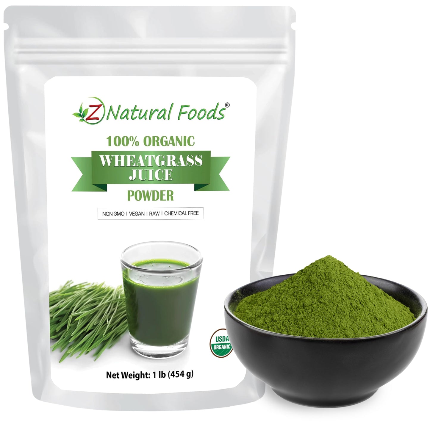 Z Natural Foods Organic Wheat Grass Juice Powder 16 oz