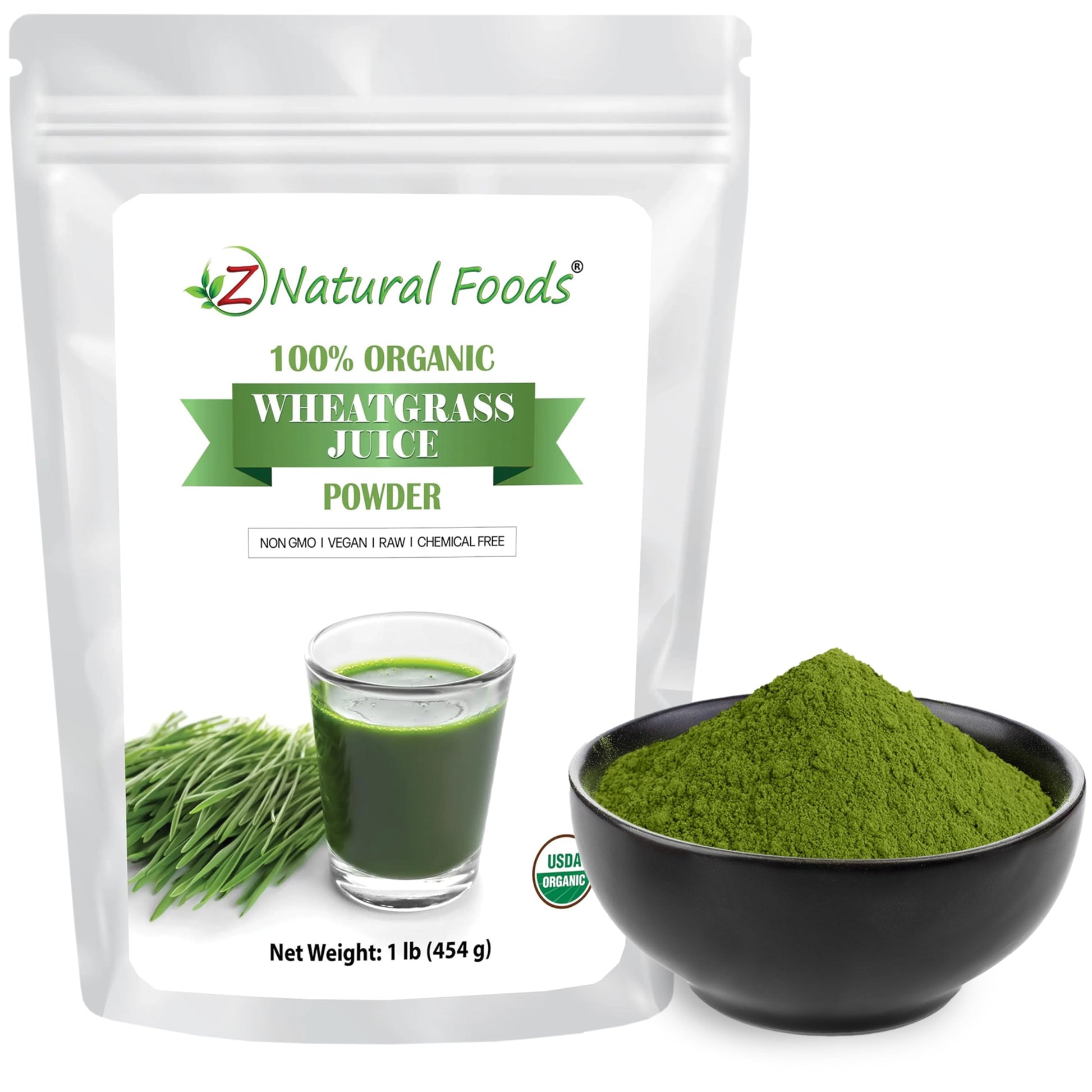 Z Natural Foods Organic Wheat Grass Juice Powder 16 oz