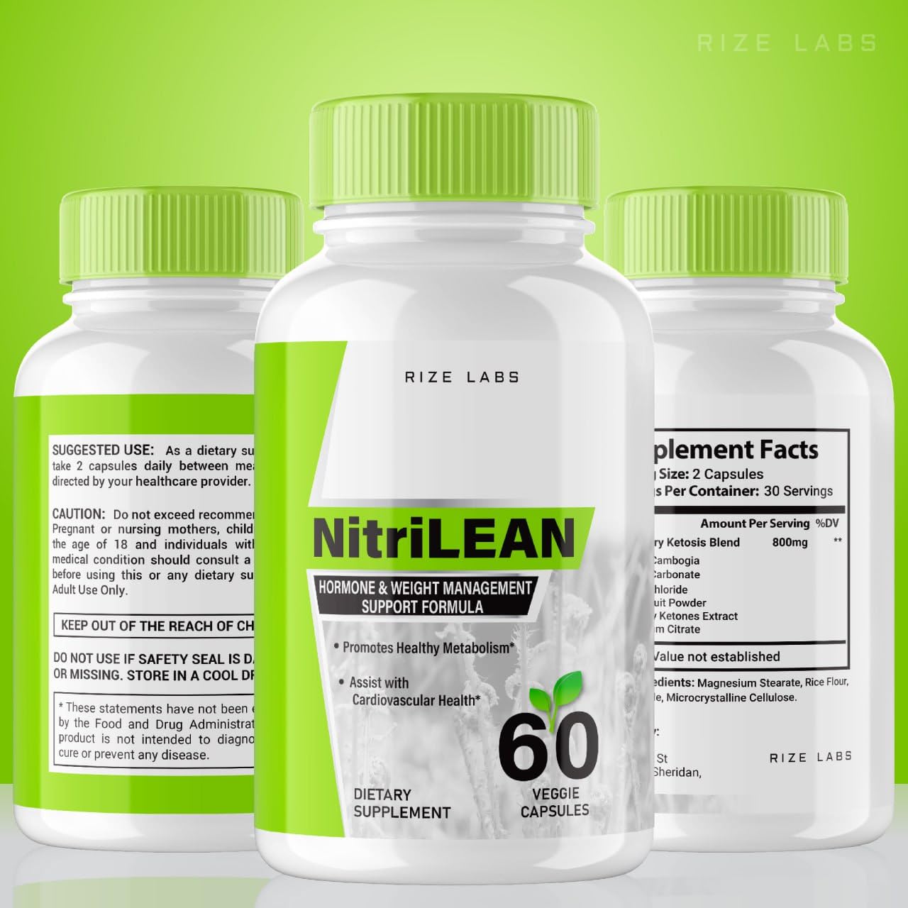 rize labs Nitrilean Weight Loss Supplement 60 Capsules