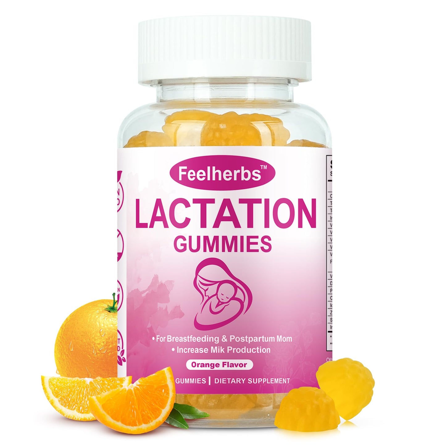 Feelherbs Lactation Gummies for Mothers Milk Supply Gummy, 60 Count