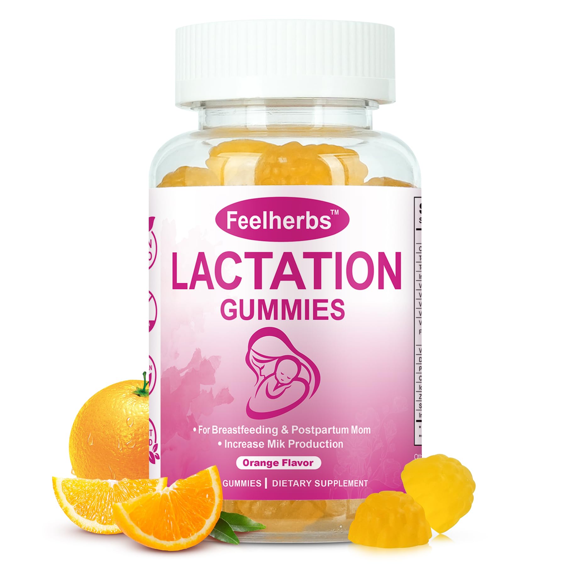 Feelherbs Lactation Gummies for Mothers Milk Supply Gummy, 60 Count