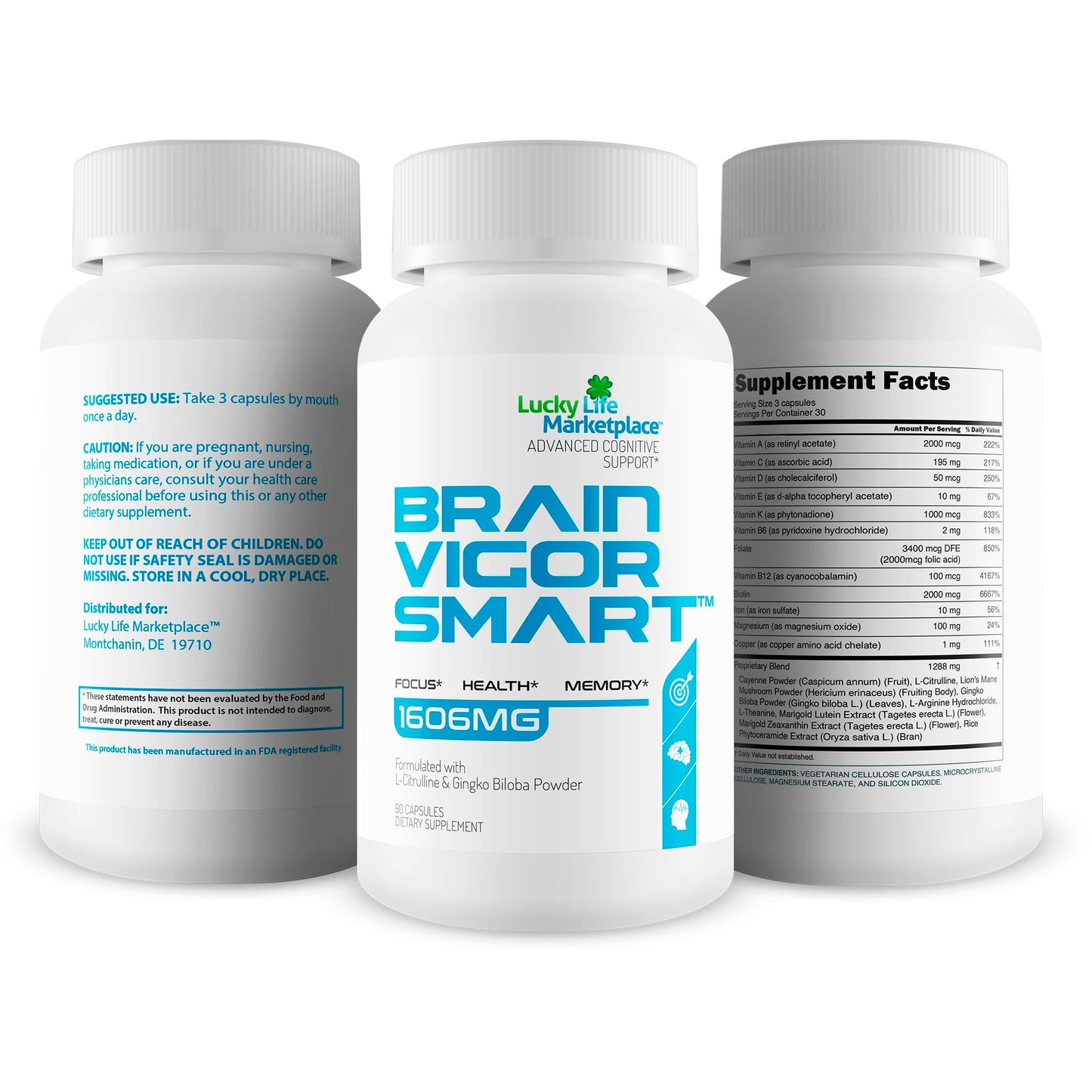 Generic Brain Vigor Smart Brain Booster Capsule 90 Count