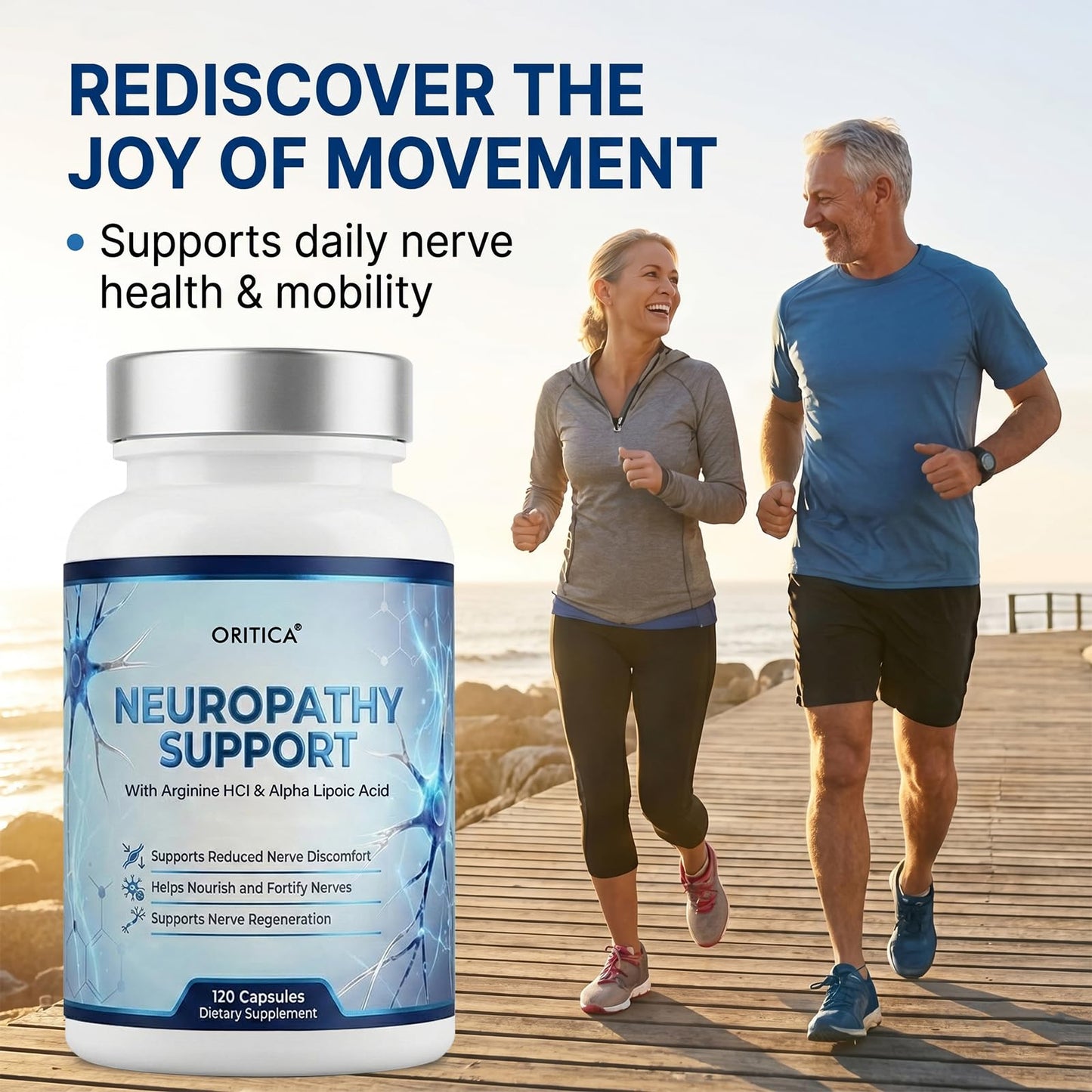 ORITICA Nerve Savior for Neuropathy Advanced Formula with 600mg Alpha Lipoic Acid & Benfotiamine, Vitamin B Complex for Nervous System Health Softgels 120