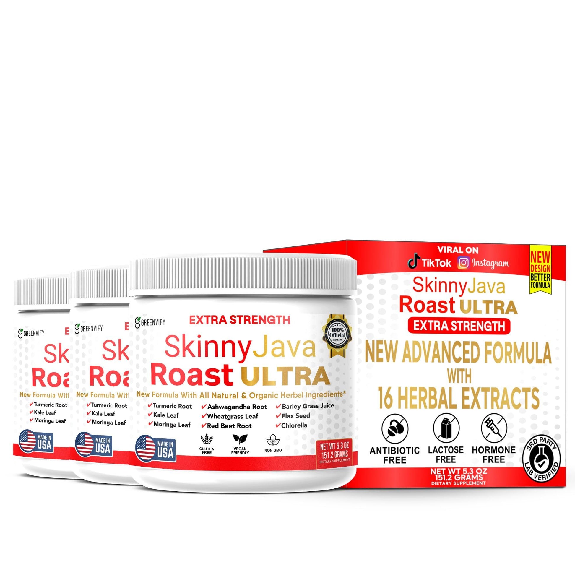 GREENVIFY SkinnyJava Roast Ultra Extra Strength Supplement Capsule 60 Count