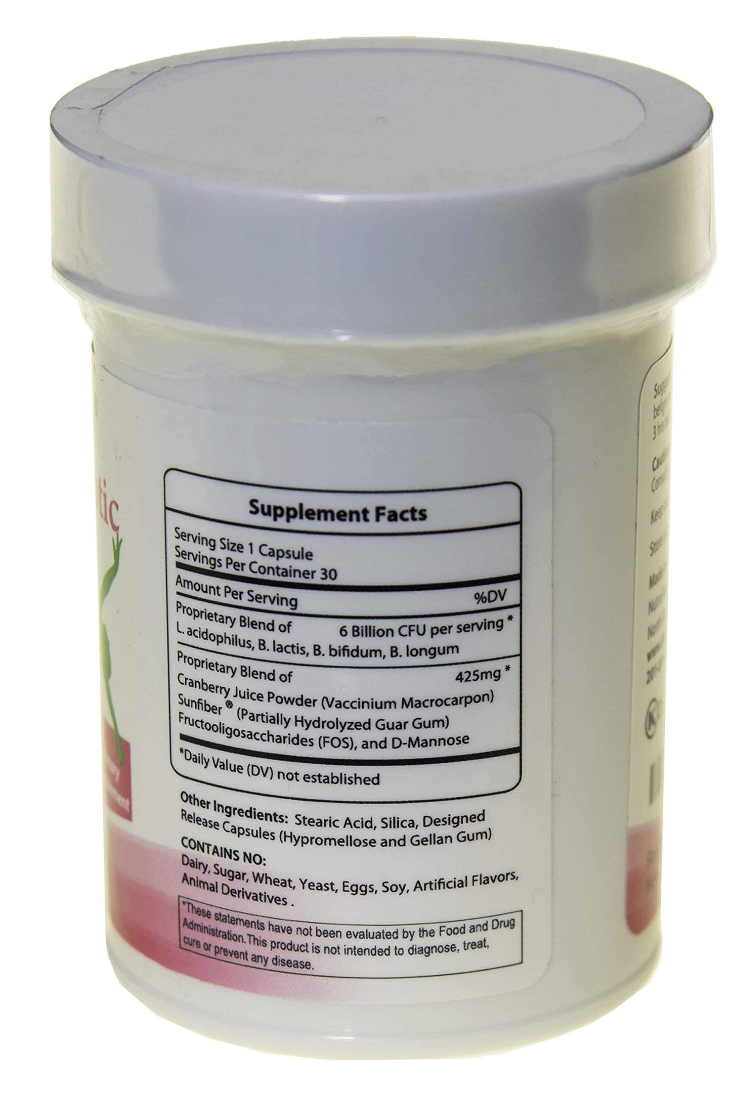 FloraTummys Women's Probiotic Cranberry Powder Capsules, 1 Count