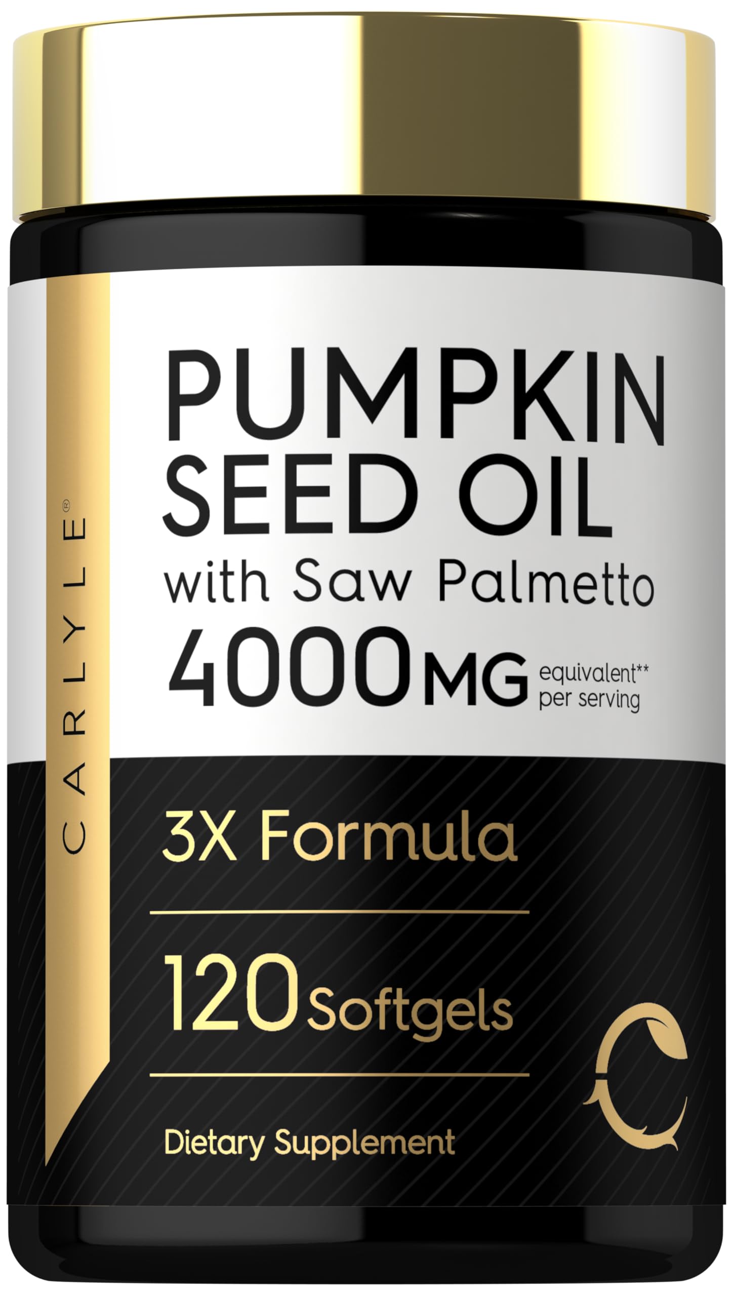 Carlyle Pumpkin Seed Oil with Saw Palmetto 4000 Mg Softgel Capsules, 120 Count