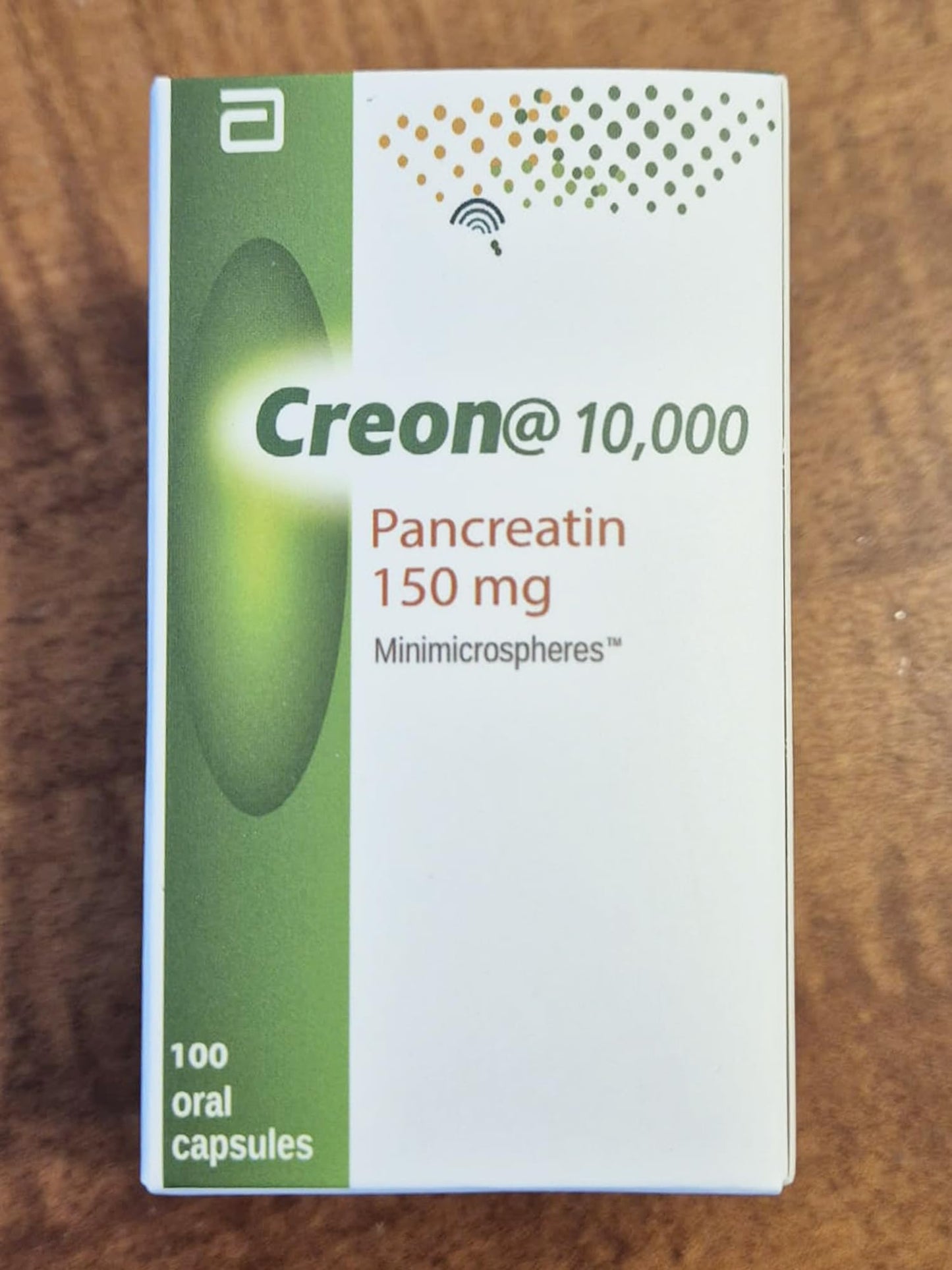 UPAX Creon 10,000 Pancreatin 150mg Digestive Enzyme Supplement with Lipase, Protease & Amylase Capsule, 100 Count