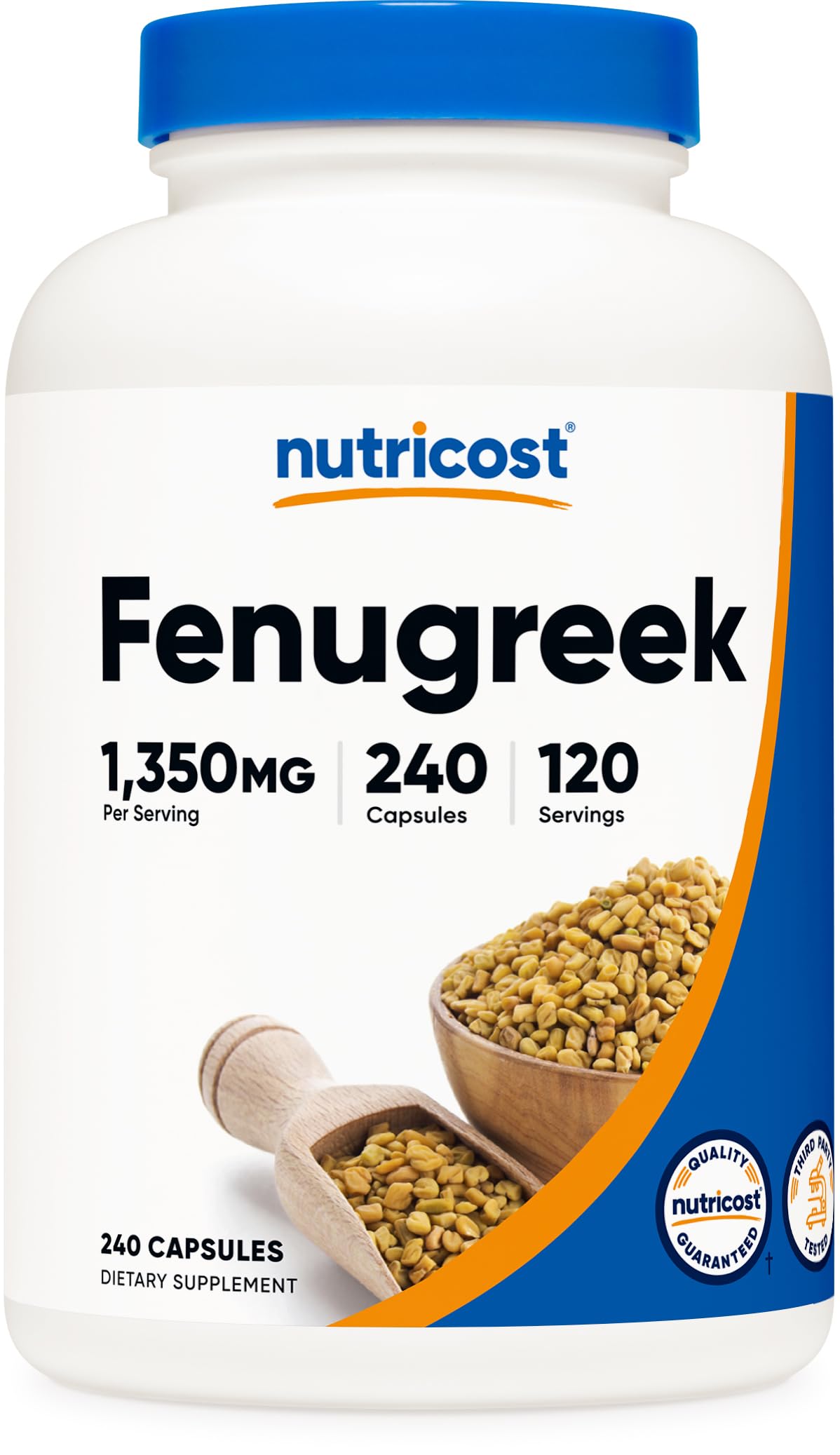 Nutricost Fenugreek Seed 1350mg Capsules 240 Count