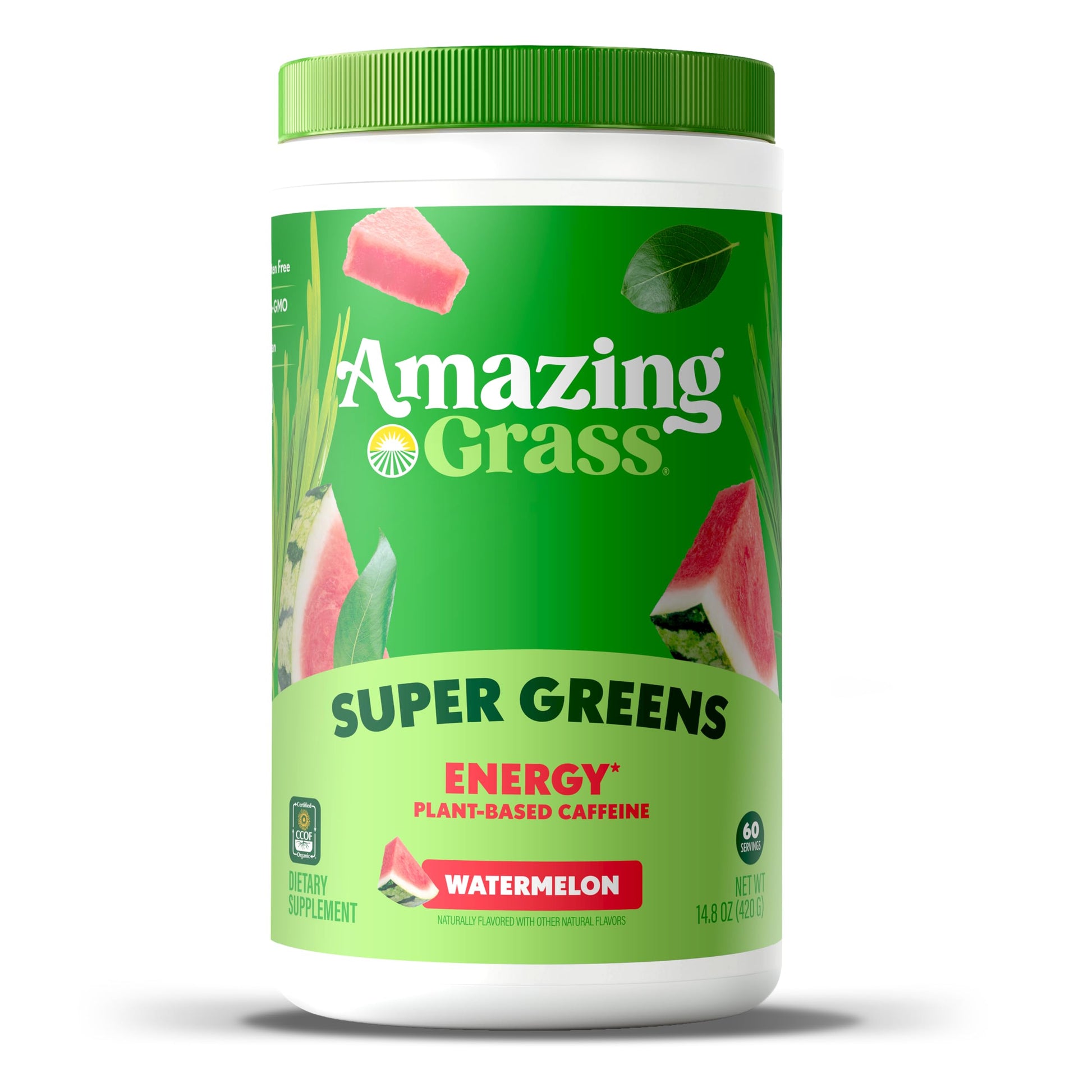 Amazing Grass Green Superfood Energy: Super Greens Powder & Plant Based Smoothie Mix, 14.8 Ounce