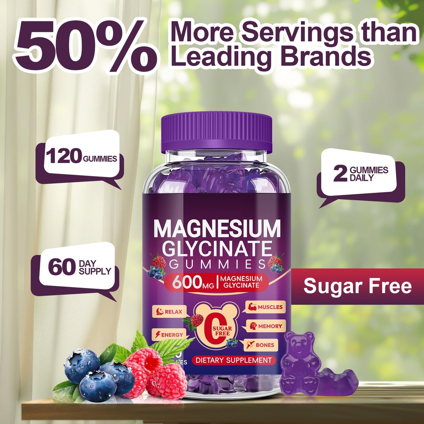 Cytona Magnesium Glycinate Gummies 120 Count