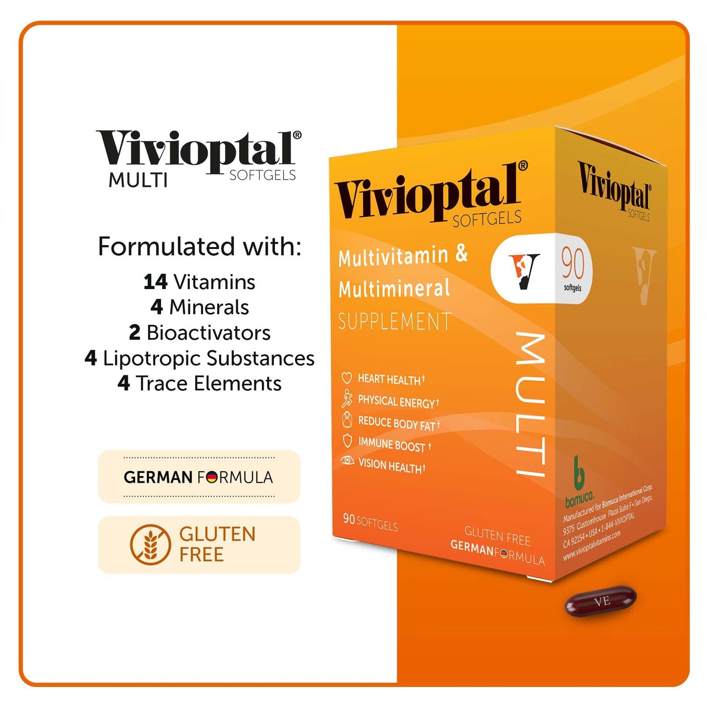 Vivioptal Vitamins Vivioptal Multi Multivitamin & Multimineral Capsules, 360 Capsules