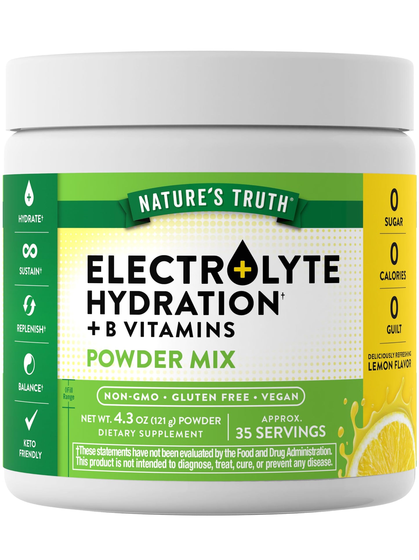 Nature's Truth Electrolytes Powder 4.3 Ounce