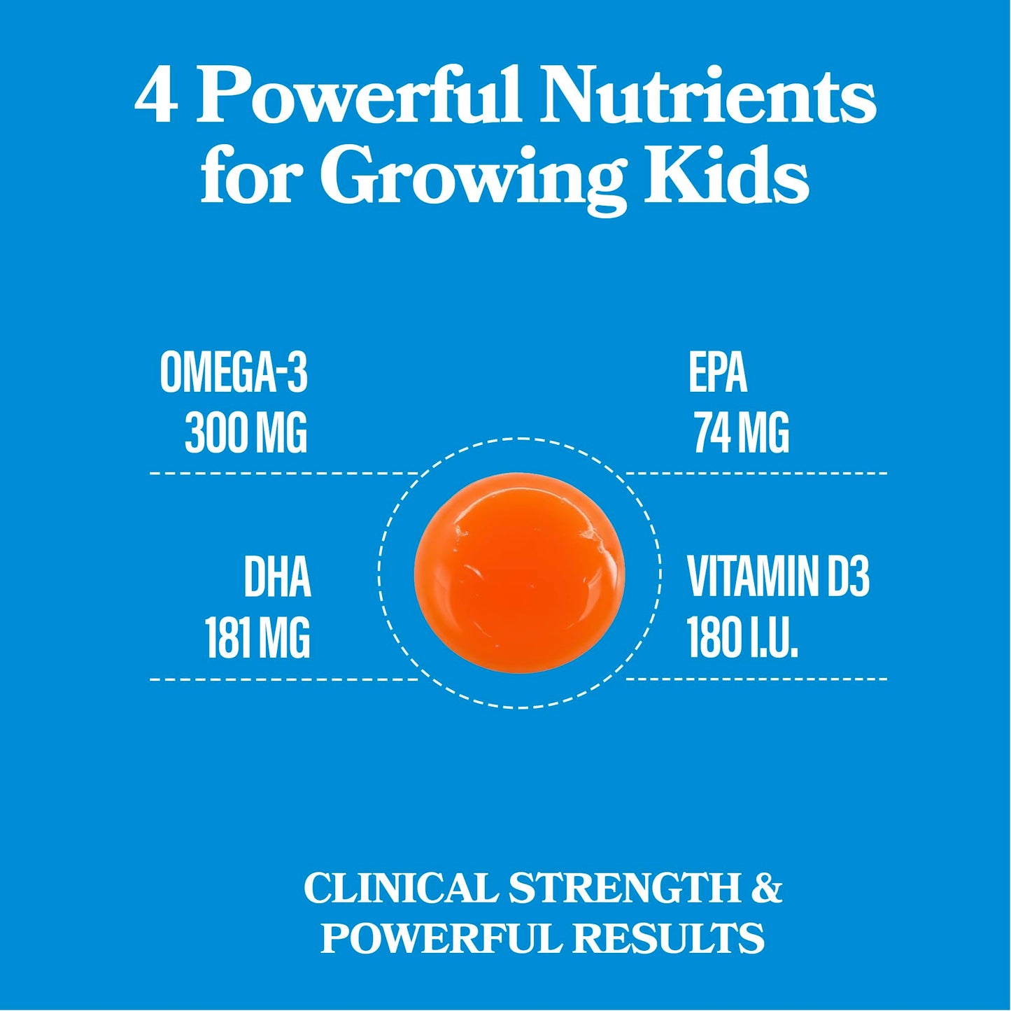 DAIKEN High Concentration Kids Fish Oil Omega-3 Gummies, 30 Count