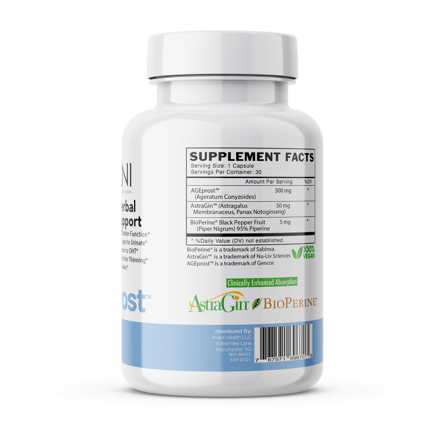 Avani Health Best Natural Herbal Prostate Health Support Capsule for Men, 30 Count