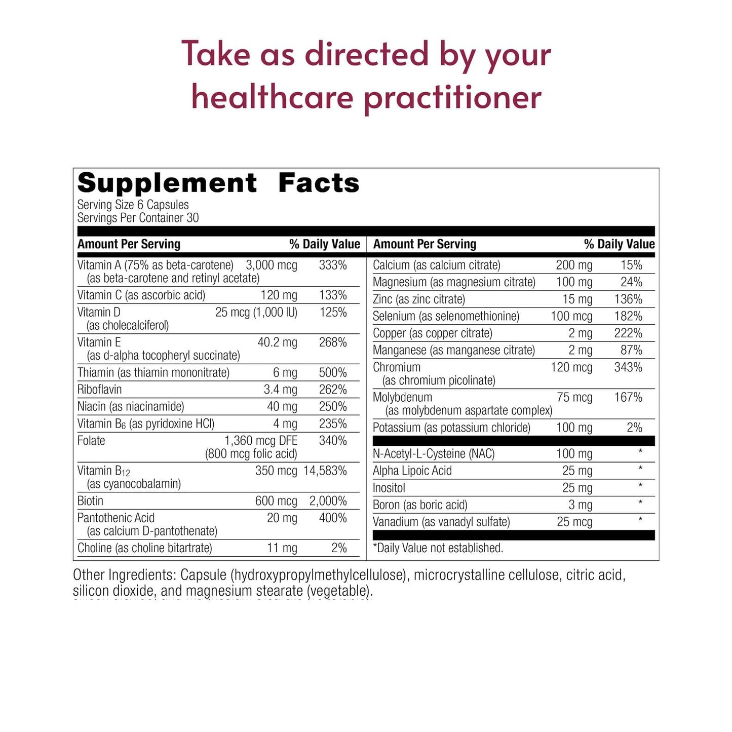 Bariatric Advantage Multi Formula Without Iron High Potency Daily Multivitamin for Bariatric Surgery Patients, 180 Capsules