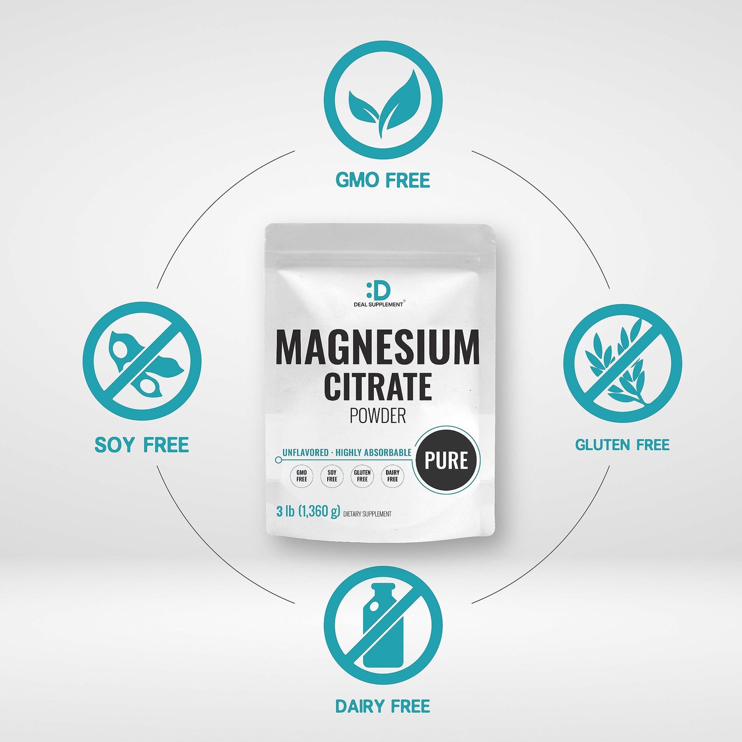 DEAL SUPPLEMENT Magnesium Citrate Powder 500mg, 48 oz