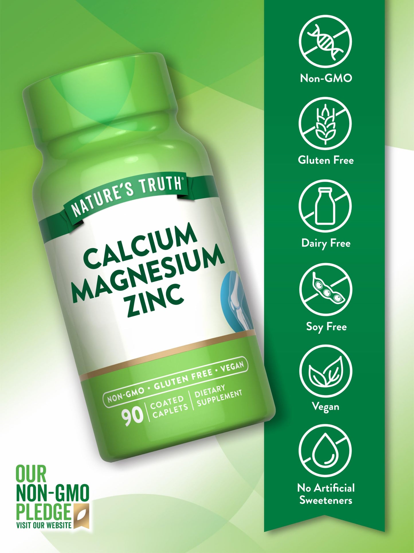 Nature's Truth Calcium Magnesium Zinc Caplets 90