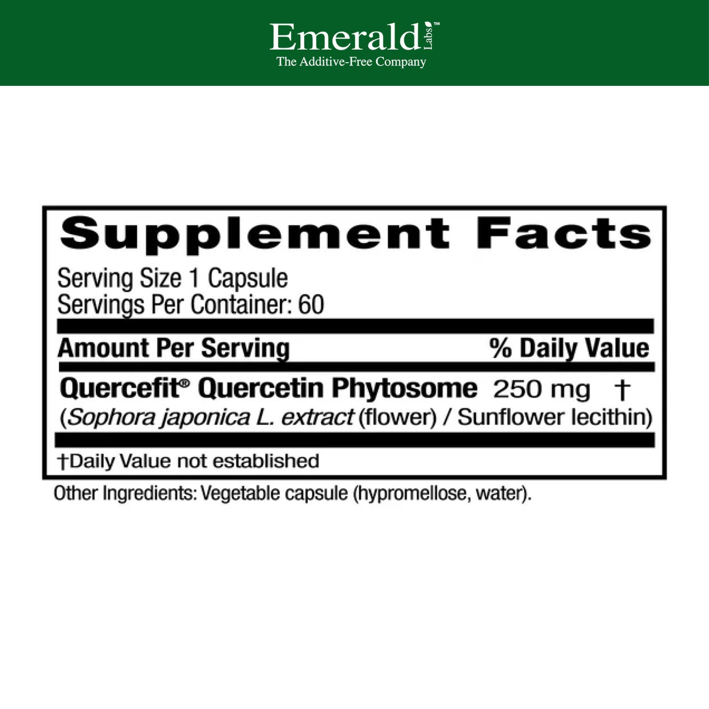 Emerald Labs Quercetin Phytosome - Quercetin Complex for Immune Support - Vegan & Gluten-Free Capsules, 60 Count
