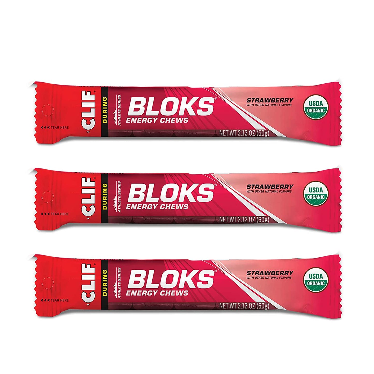 Clif Bloks Energy Chews Strawberry Chewable 3 Count