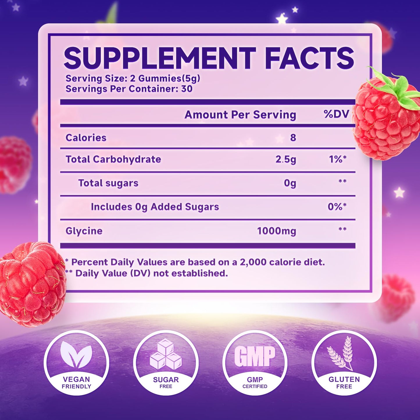 MEENCCD Glycine 1000mg Gummy 60 Count