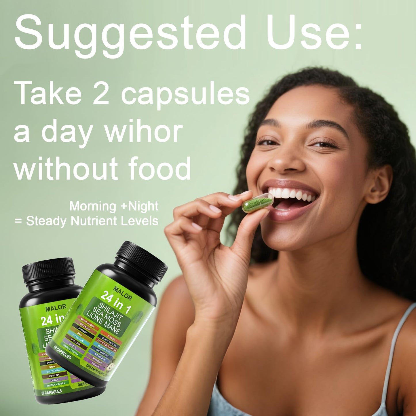 BENIX 24 in 1 Soursop Graviola Capsules, 60 Capsules