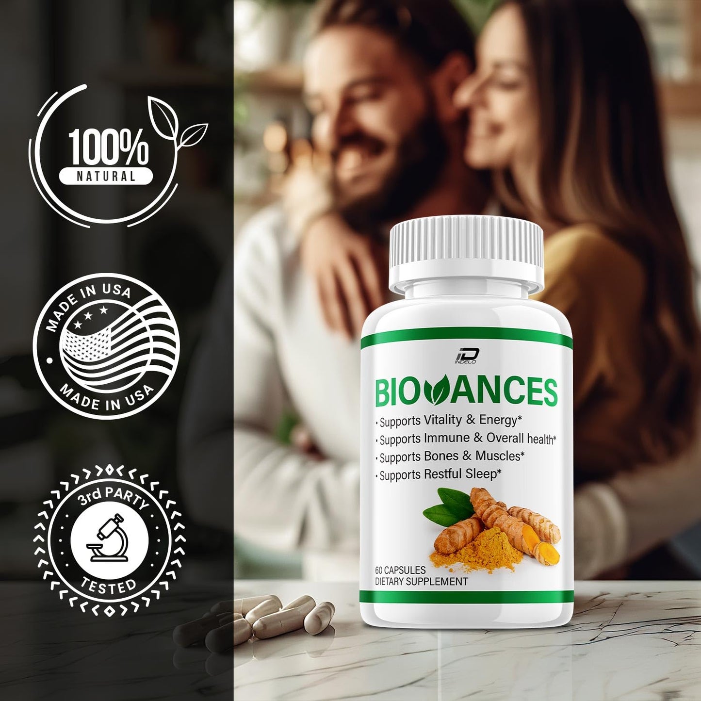 Indelo Biovances Natural Blend Daily Health Supplement 180 Capsules