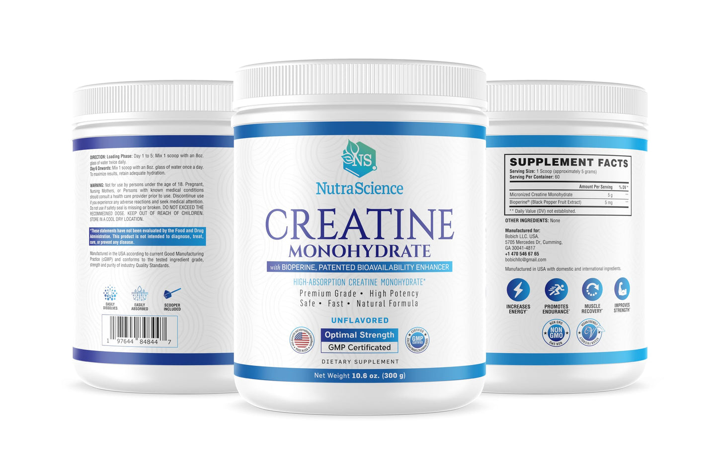 Liarminoo Creatine Monohydrate Powder, 10.6 Ounces