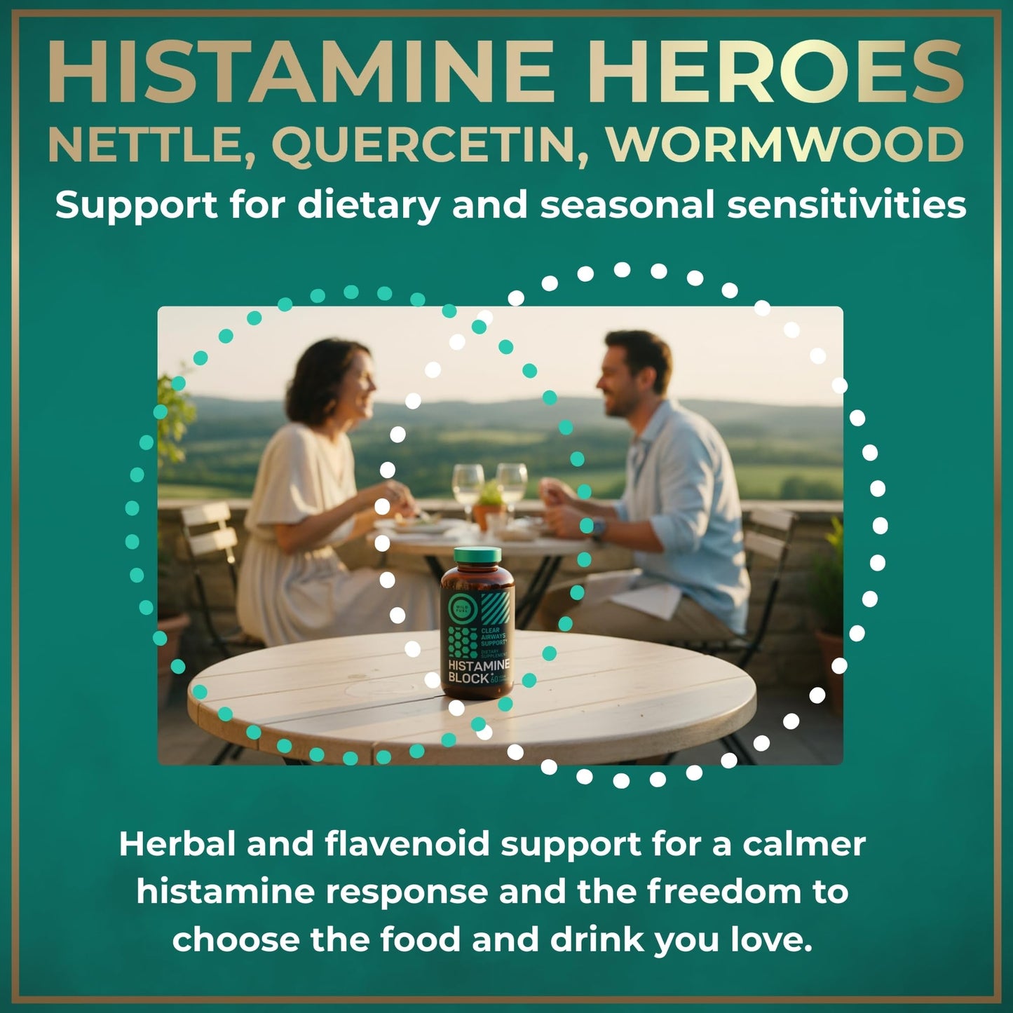 WILD FUEL Histamine Block Flavonoids Capsules with Quercetin and Nettle, 120 Capsules
