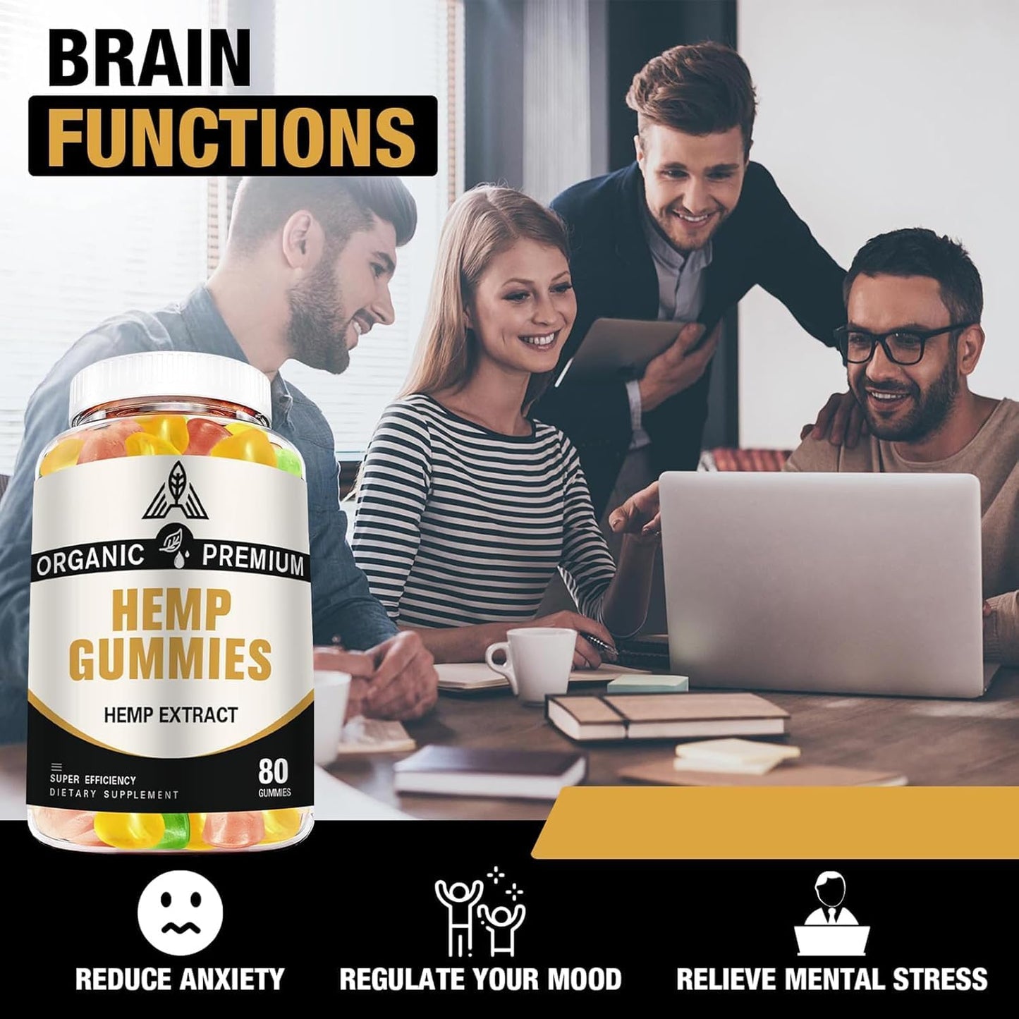 DriRaych Hemp Gummies for Sleep, Pain, Anxiety Relief Extra Strength High Potency, 160 Gummies