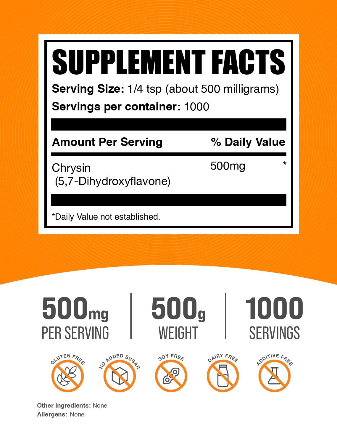 BulkSupplements Chrysin Powder - 5,7-Dihydroxyflavone, 1.1 lb