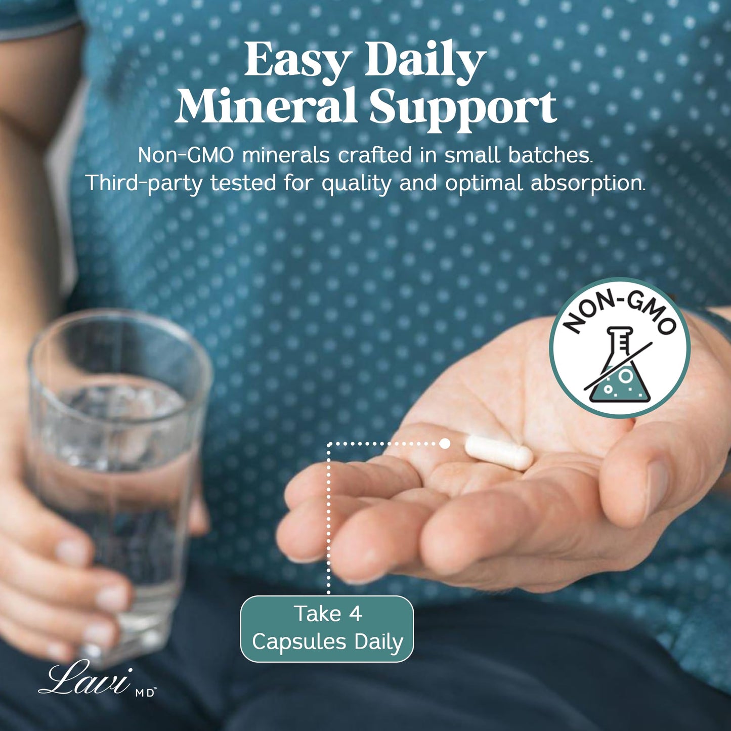 LaviMD Potassium Magnesium Zinc Calcium Supplement Capsule, 120
