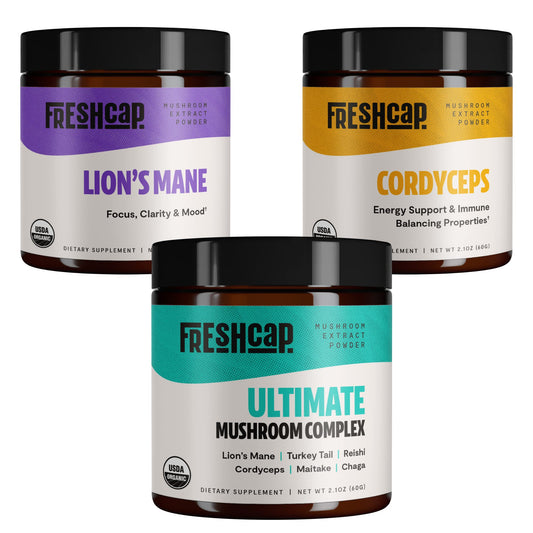 FreshCap Mushrooms Try Mushrooms Starter Kit Powder, 3