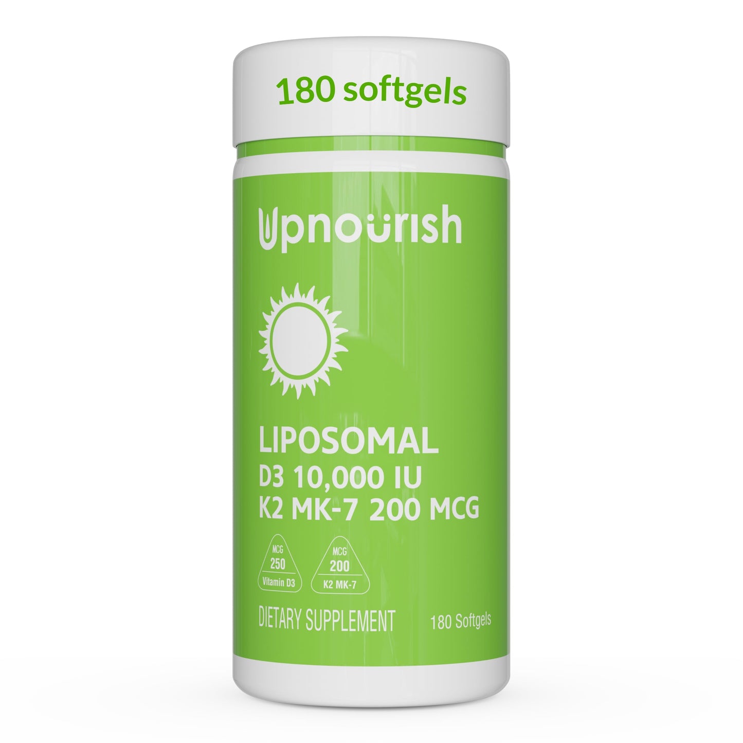 UpNourish Liposomal D3 K2 Vitamin Softgels 180 Count