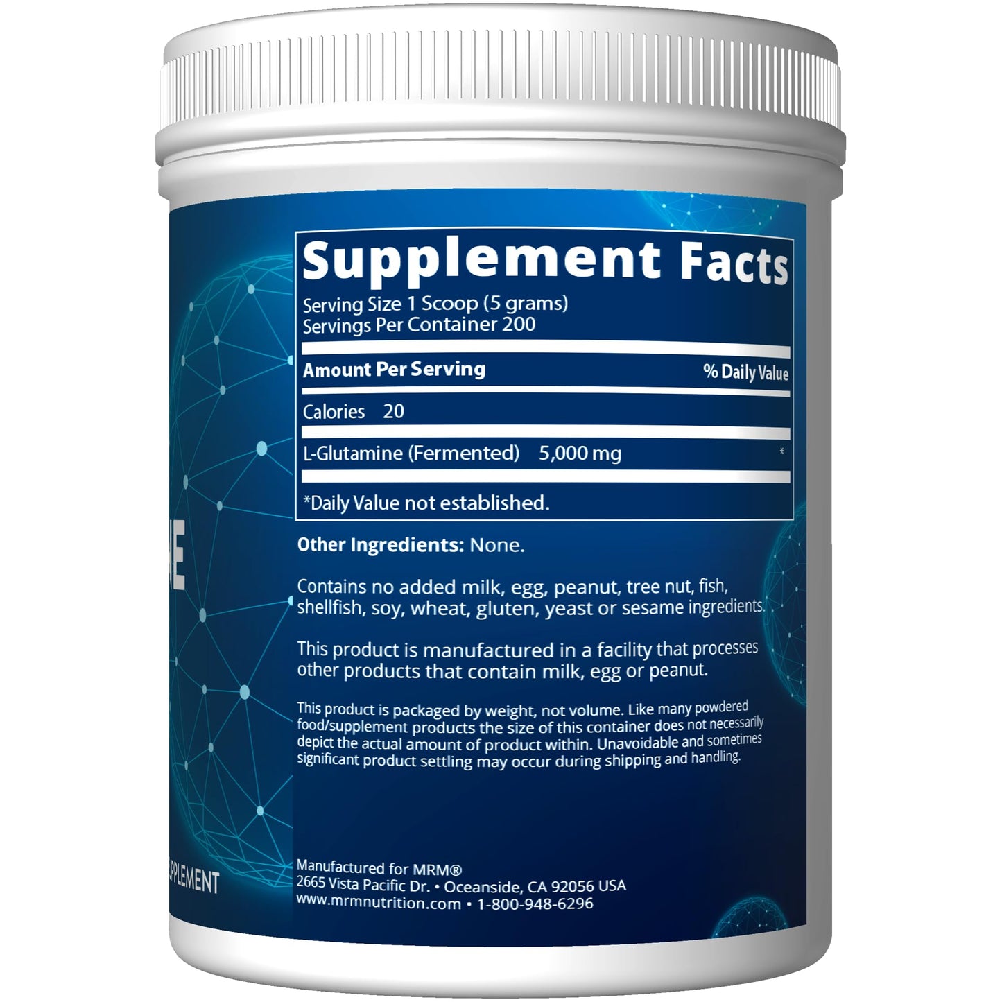 MRM L-Glutamine Powder, 2.2 Pound