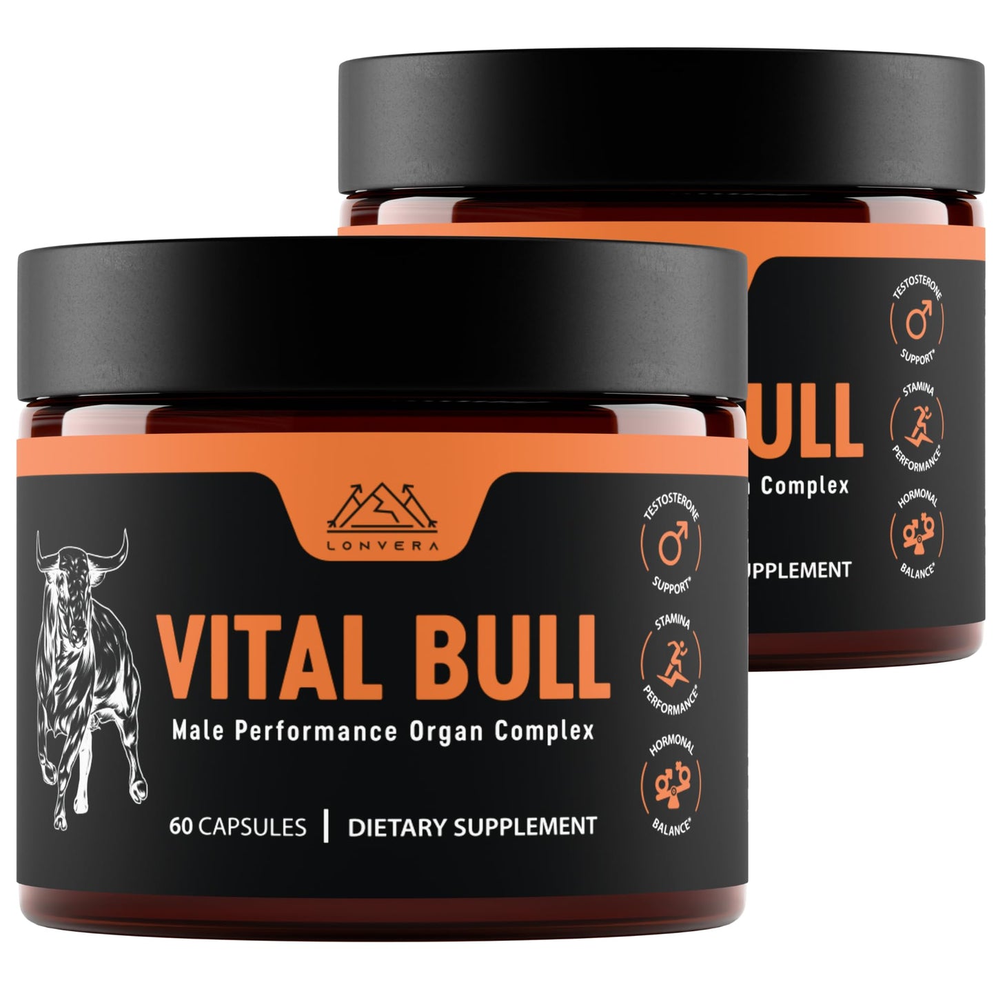Vital Bull Beef Organ Supplement for Men with Grass Fed Liver, Testicle, Prostate & Bone Marrow – Freeze Dried Beef Organ Capsules for Nutrient Support – 60 Day Supply
