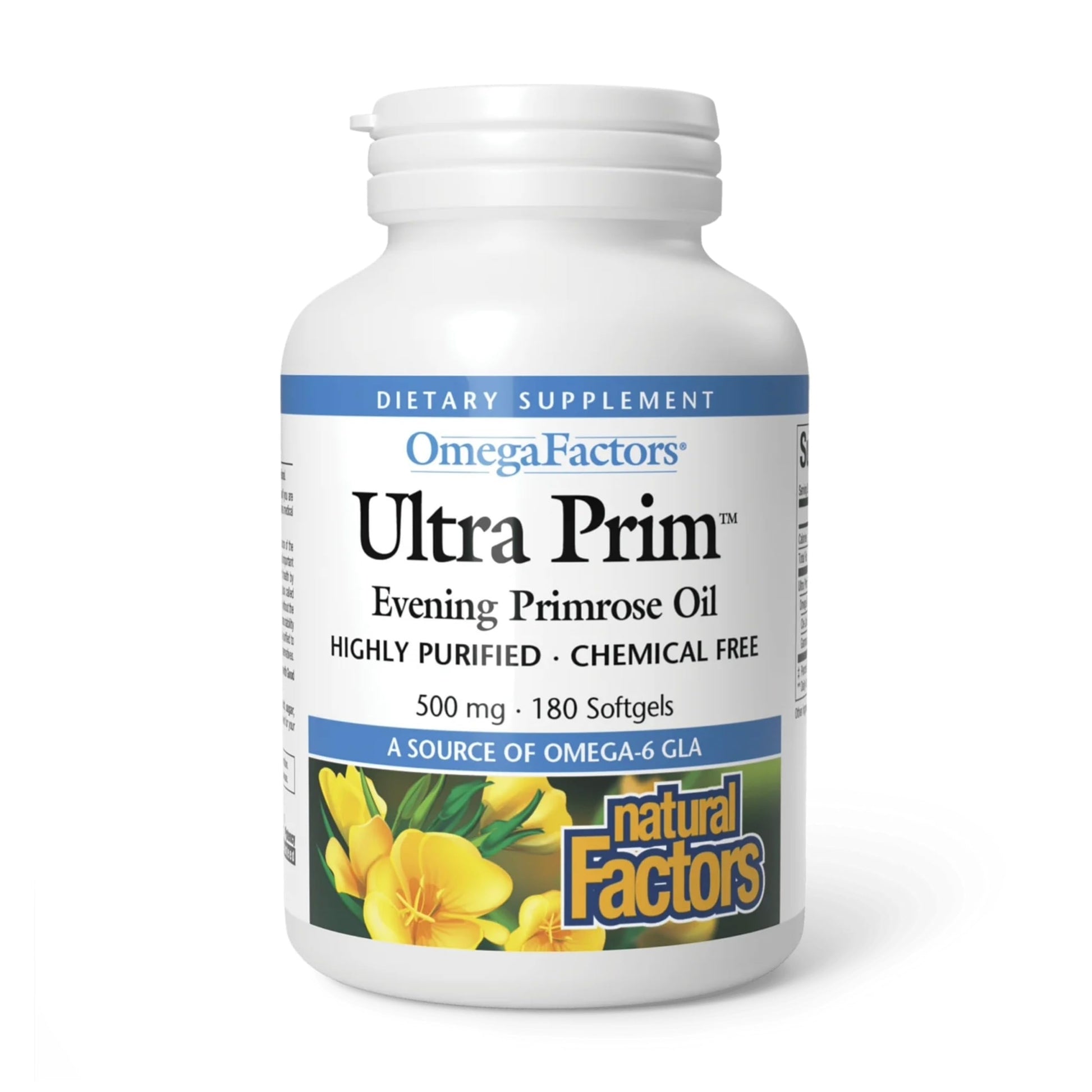 Natural Factors Omega Factors Ultra Prim Evening Primrose Oil 500 mg Softgels 180 Count