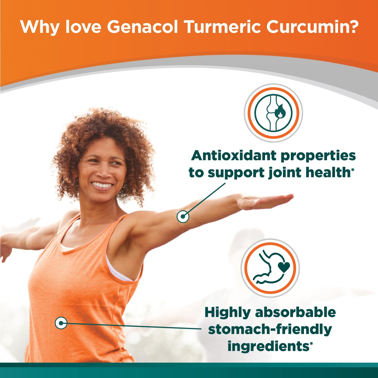 Genacol Turmeric Curcumin Joint Supplement with Collagen Capsules, 90 Capsules