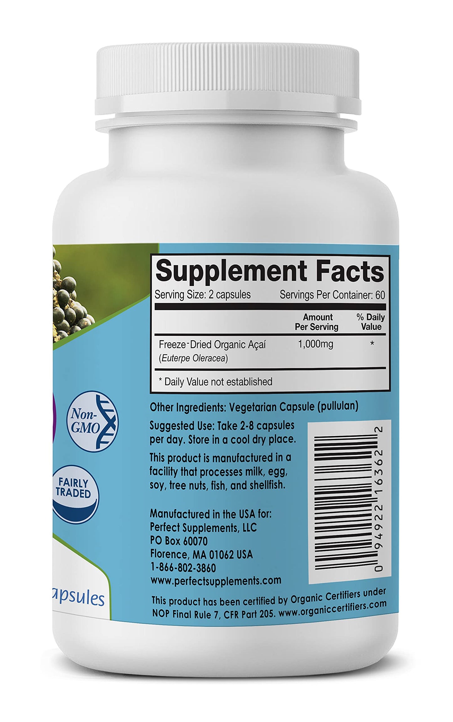 Perfect Supplements Perfect Acai Capsules 120 Capsules Pack of 4
