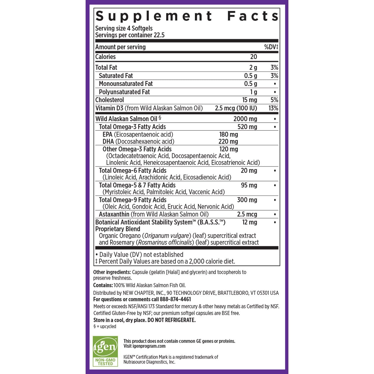 New Chapter Wholemega Fish Oil Supplement Softgels, 90 Count