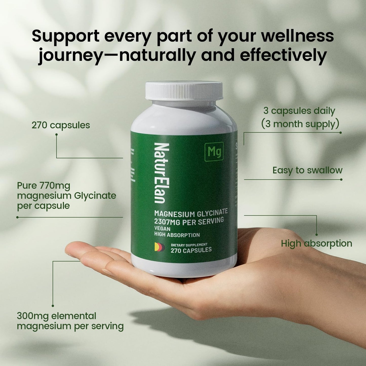 NaturElan Magnesium Glycinate 2307mg Capsule, 270 Count