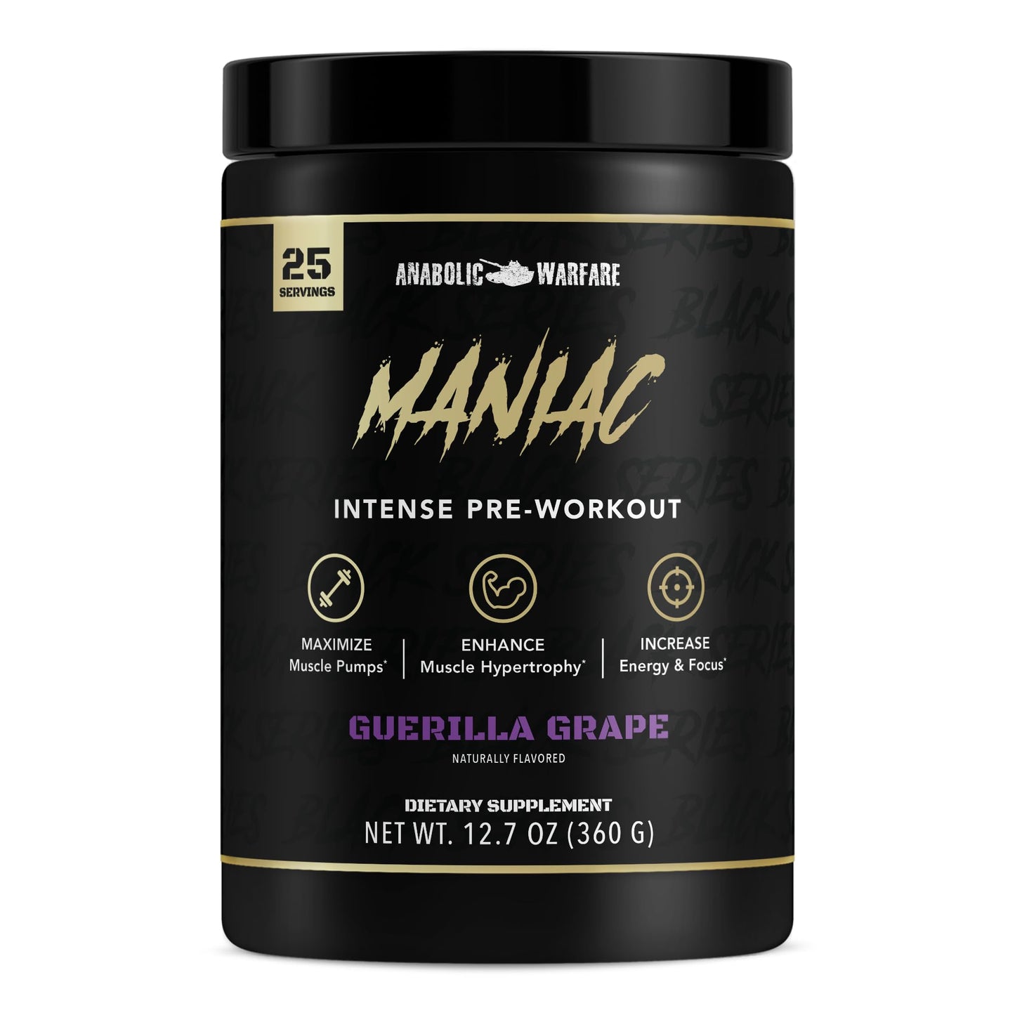 Anabolic Warfare Black Series Maniac Powder 12.7 Ounce