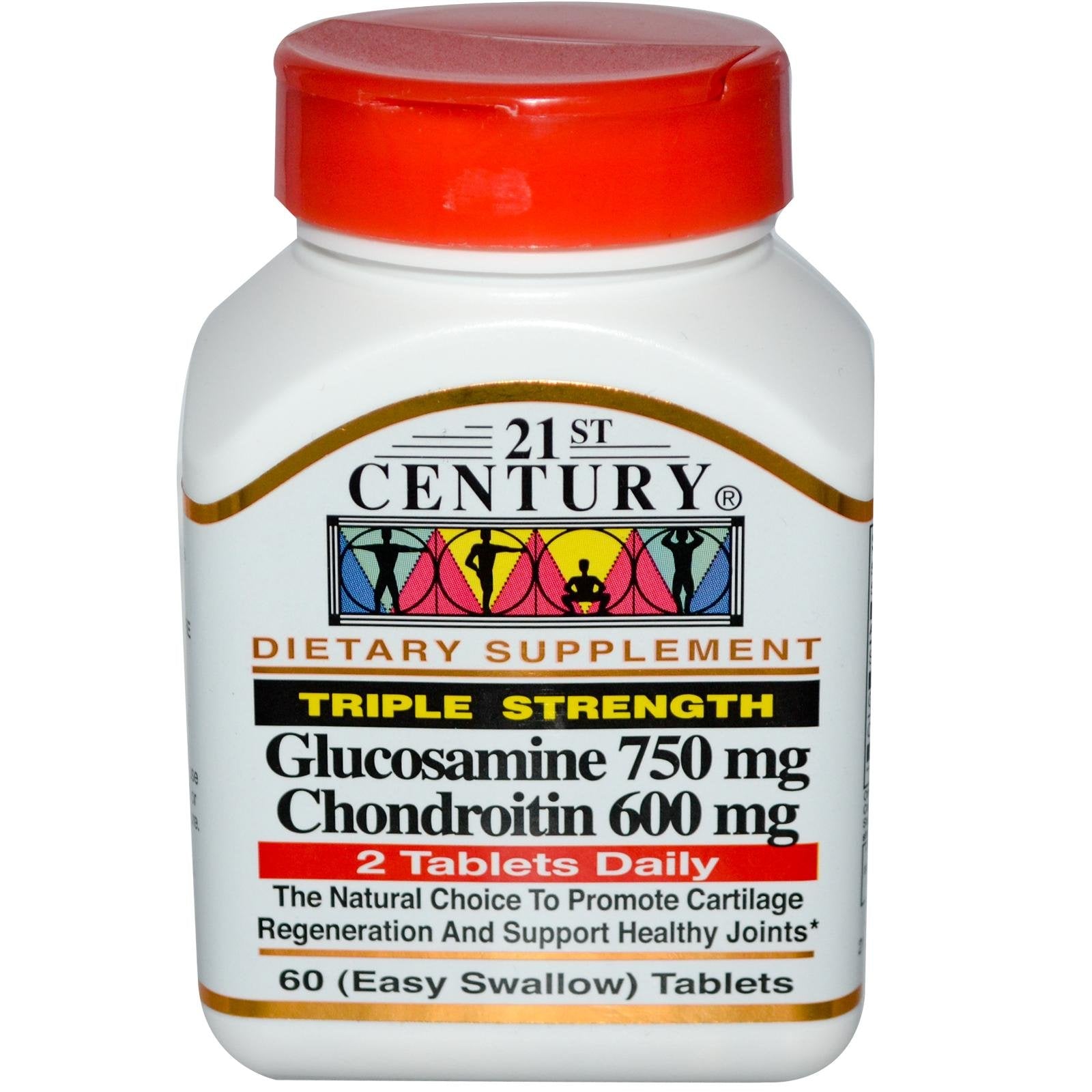 21st Century Glucosamine Chondroitin Triple Strength 750/600mg Tablet, 60 Count