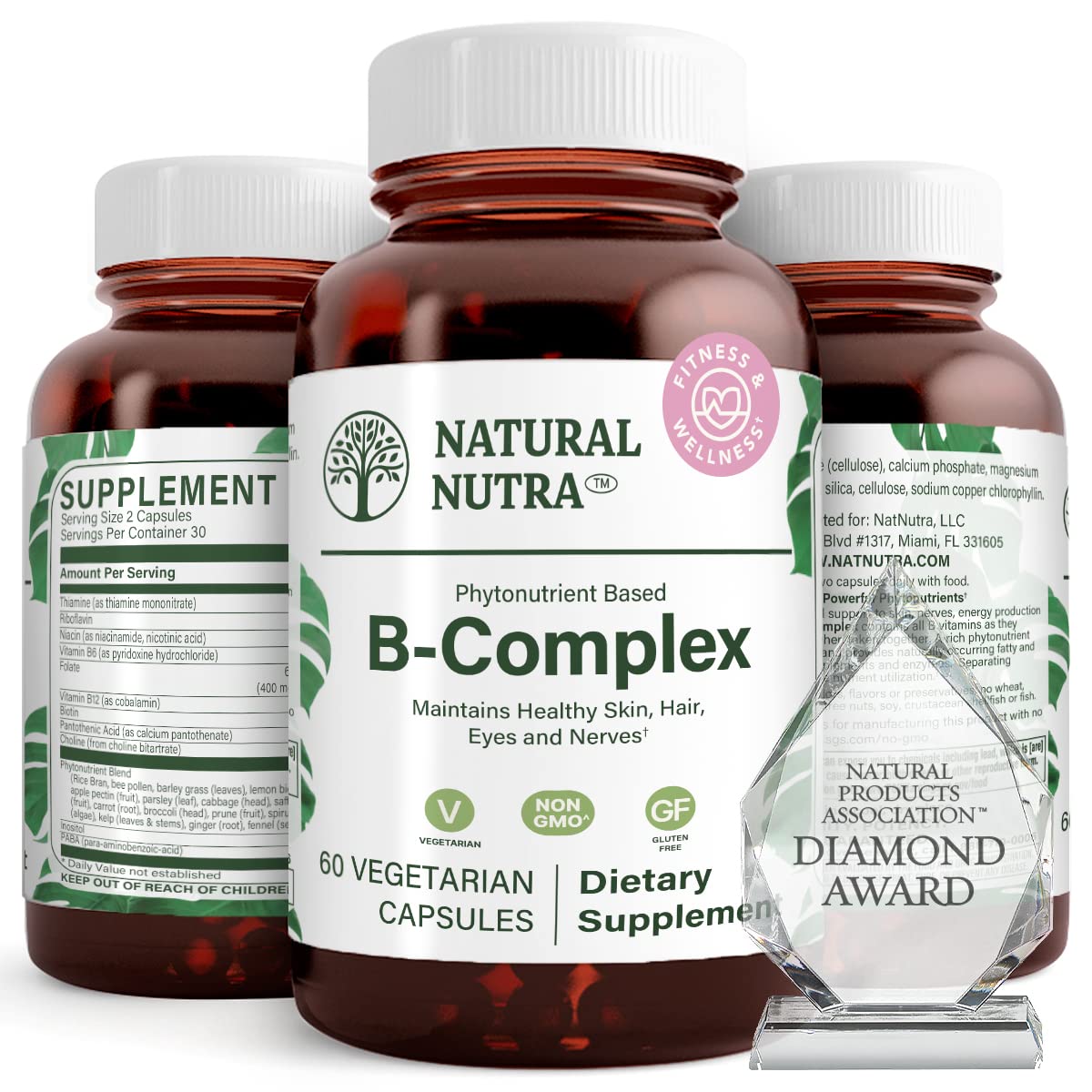 Natural Nutra Vitamin B Complex 60 Vegetarian Capsules