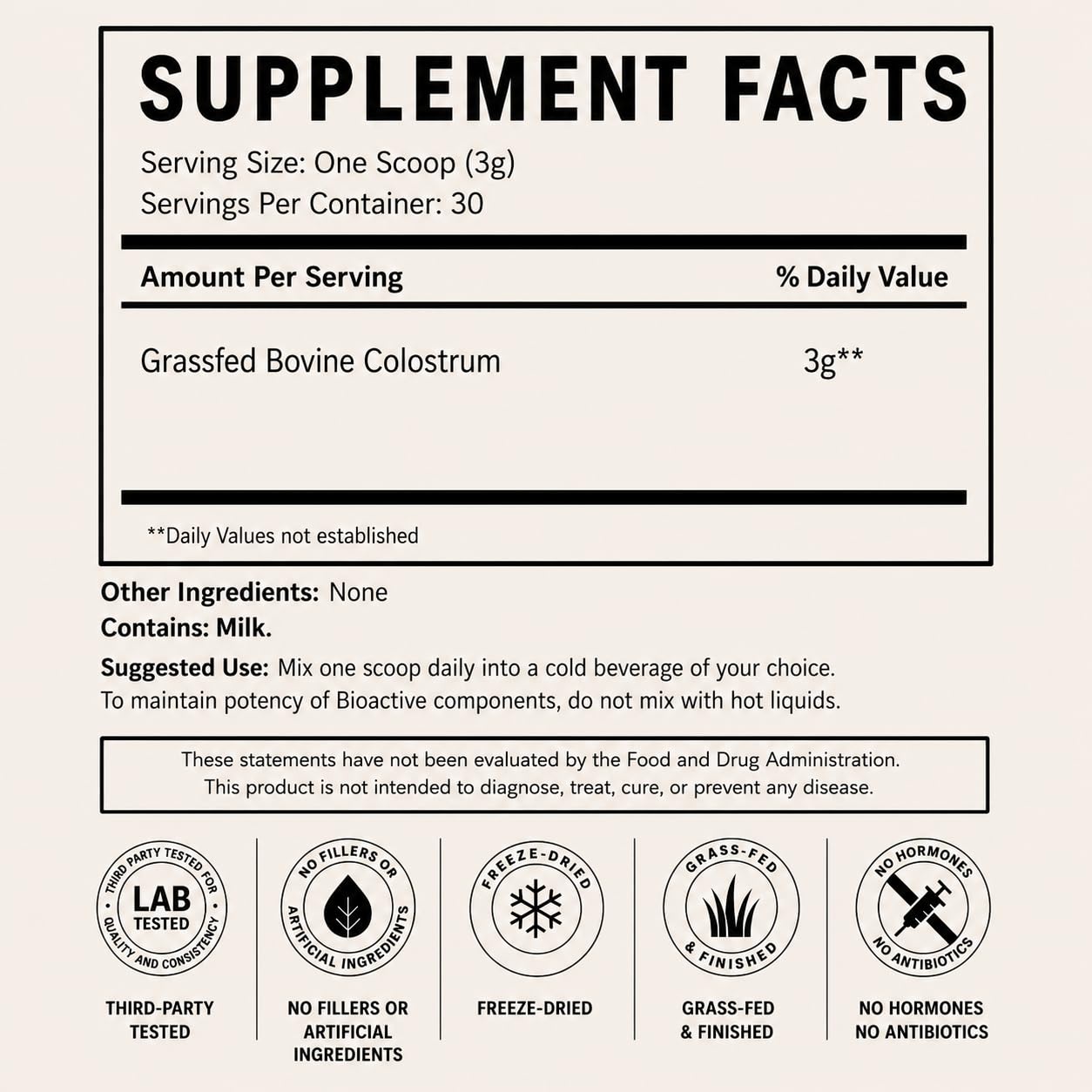 Primal Being Grassfed Beef Colostrum Powder, 3.17 oz