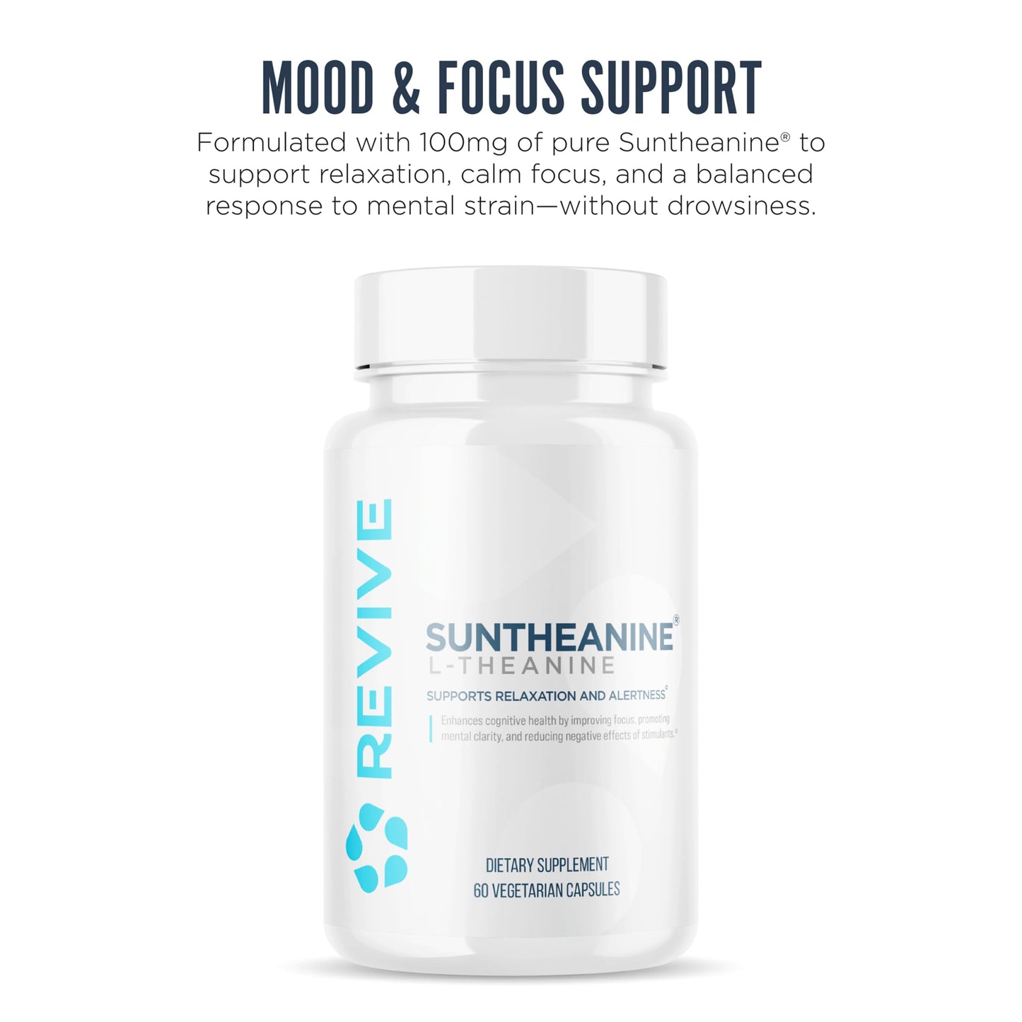 Revive Suntheanine L-Theanine Supplement Capsules, 60 Count