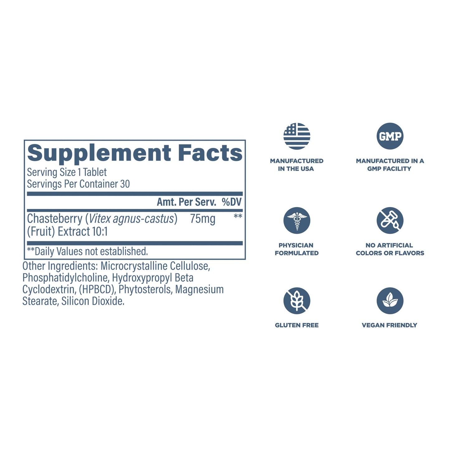 Revive Chasteberry Supplement for Women Tablets 30 Count