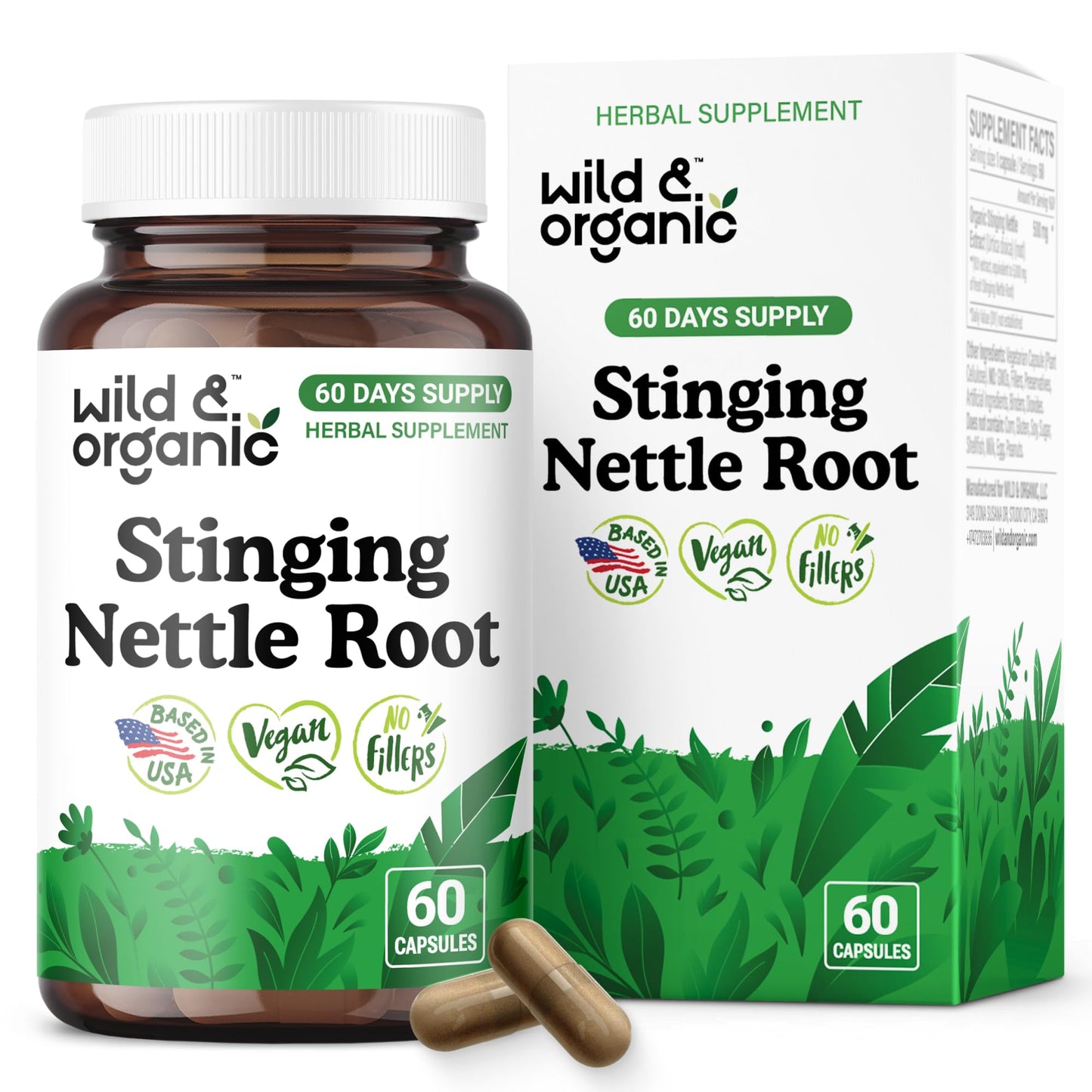 Wild & Organic Stinging Nettle Root 60 Capsules