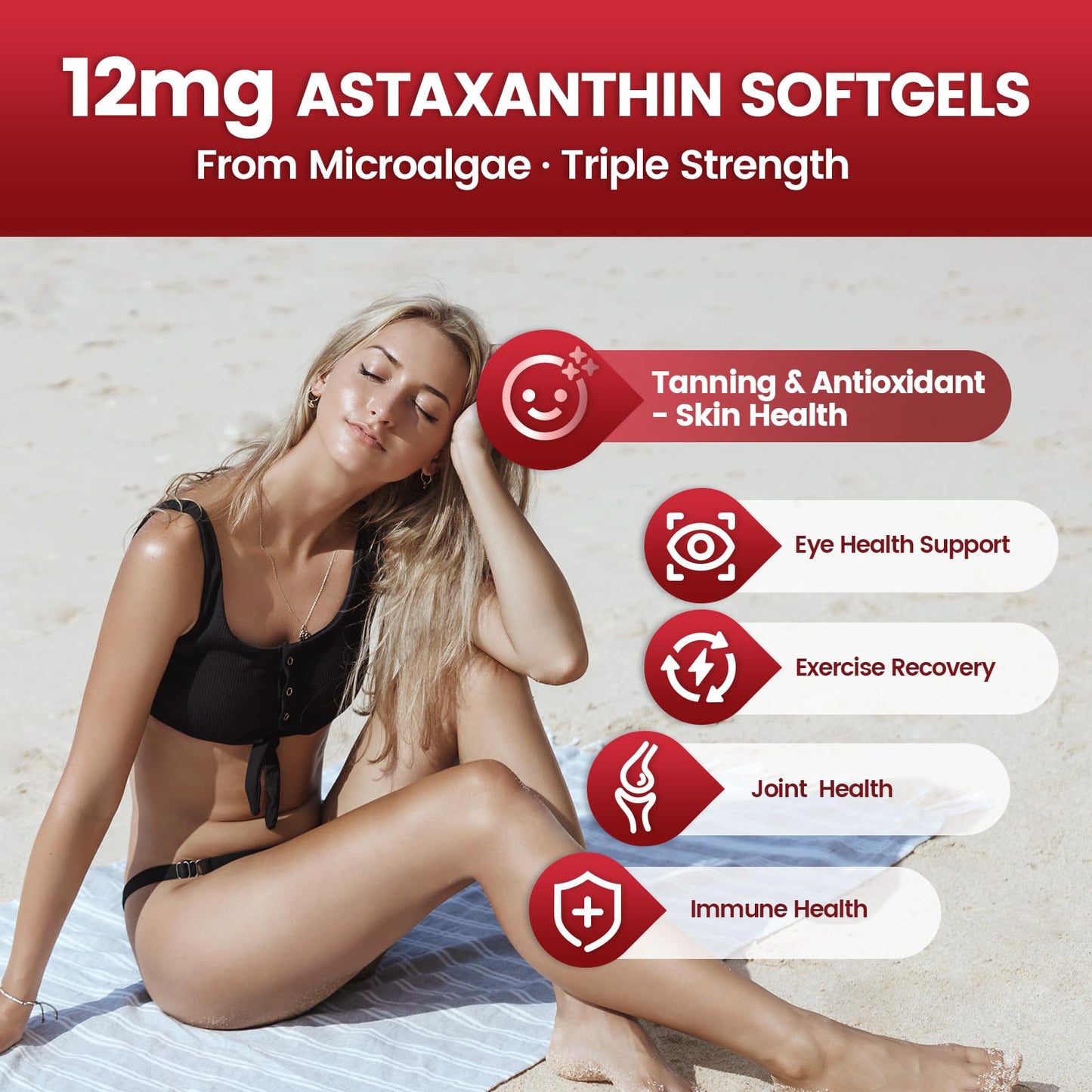VivoNu 10 in 1 Astaxanthin Supplements Softgels 240 Count
