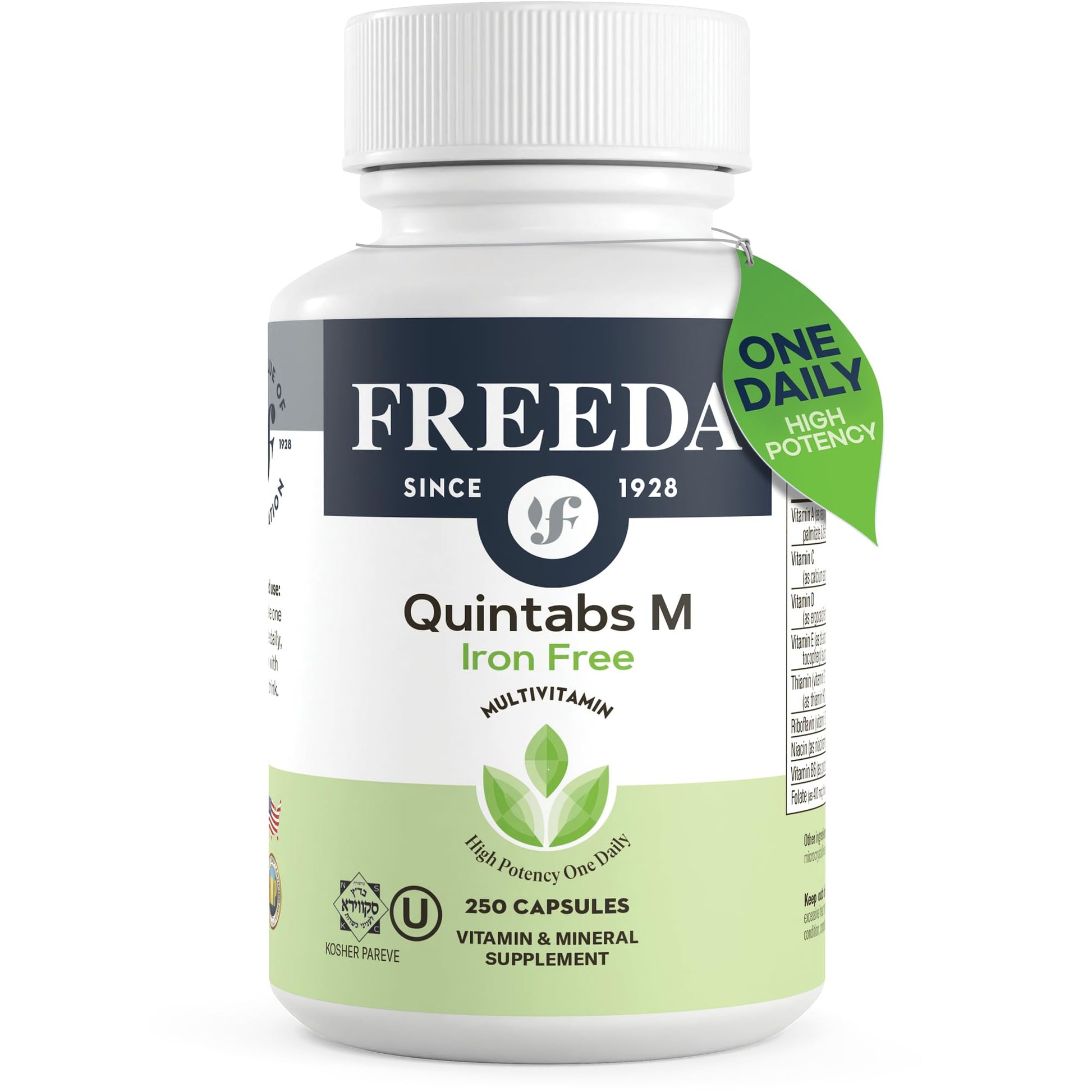 FREEDA One Daily Multivitamin Without Iron Capsules, 250 Count